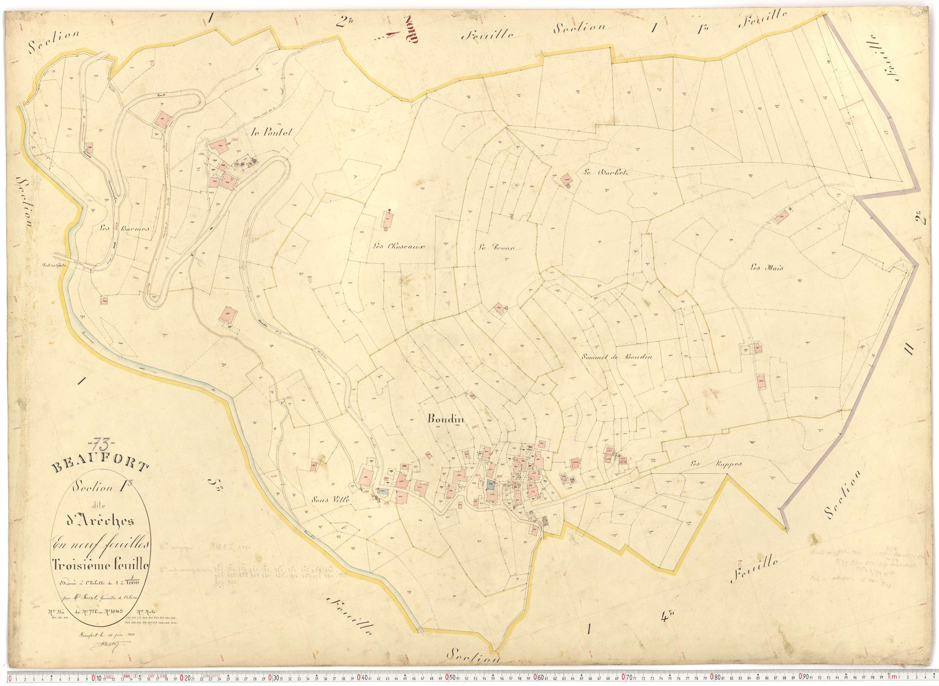 Beaufort - Plans cadastraux du premier cadastre français.