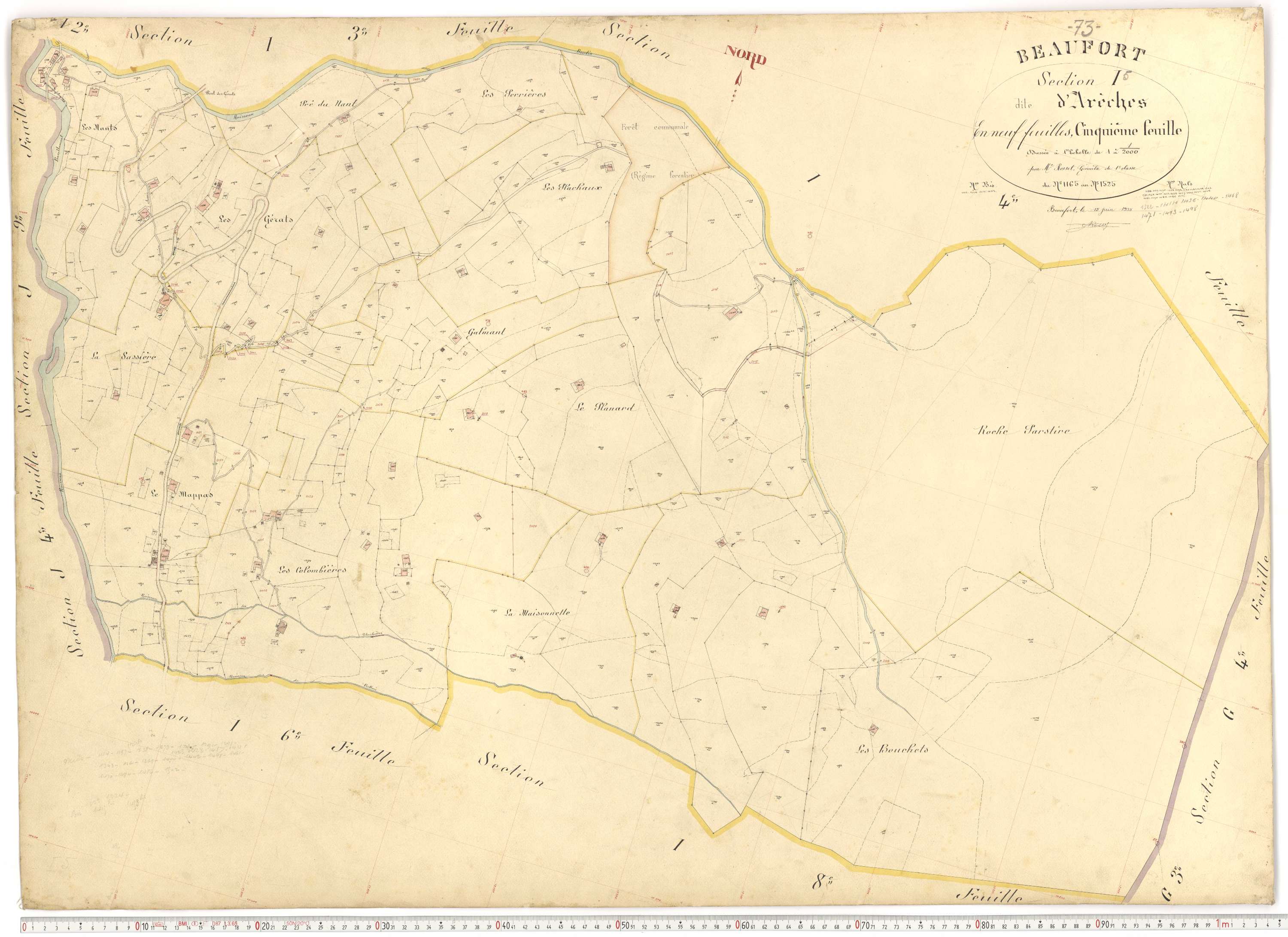 Beaufort - Plans cadastraux du premier cadastre français.