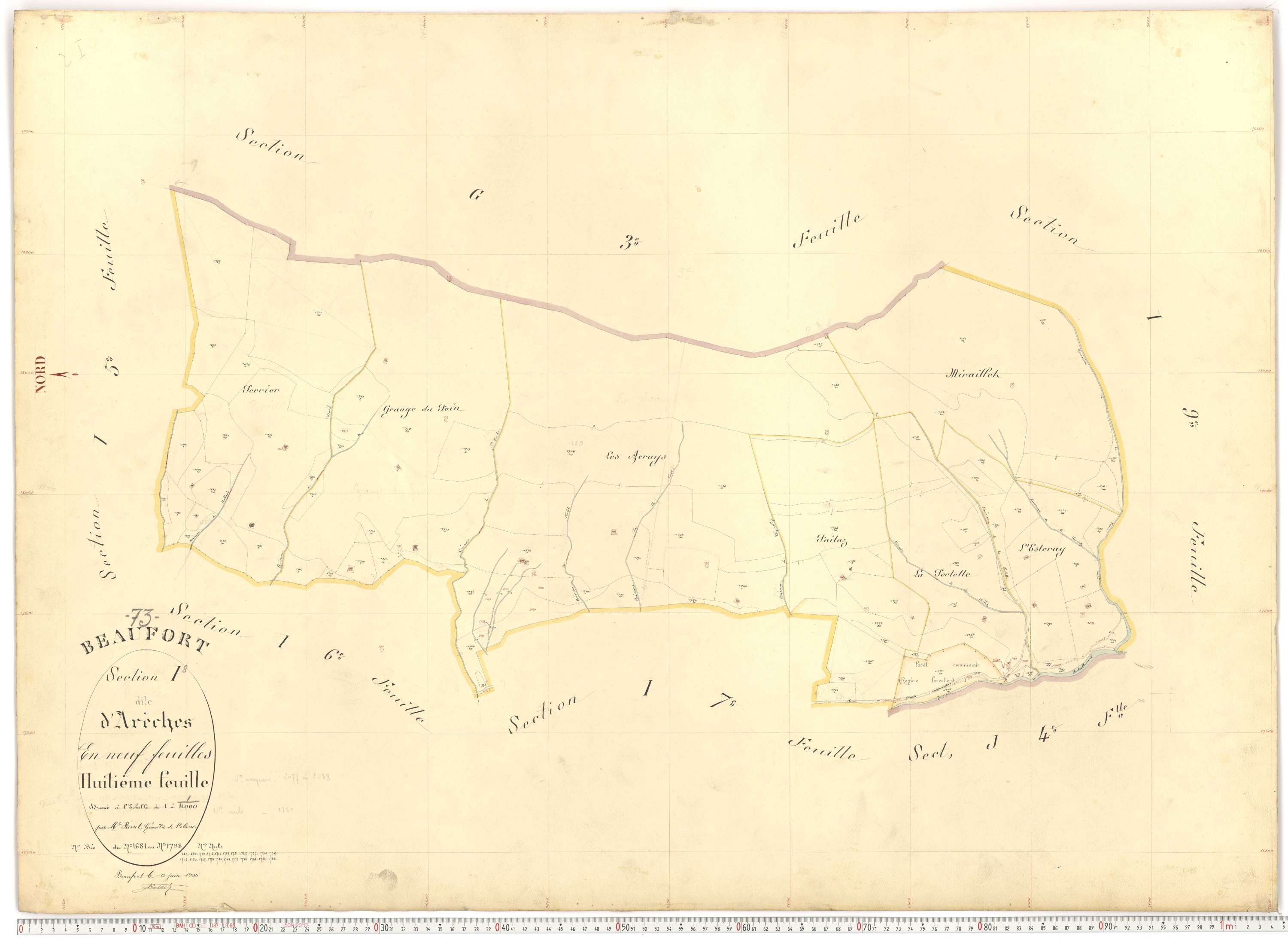 Beaufort - Plans cadastraux du premier cadastre français.