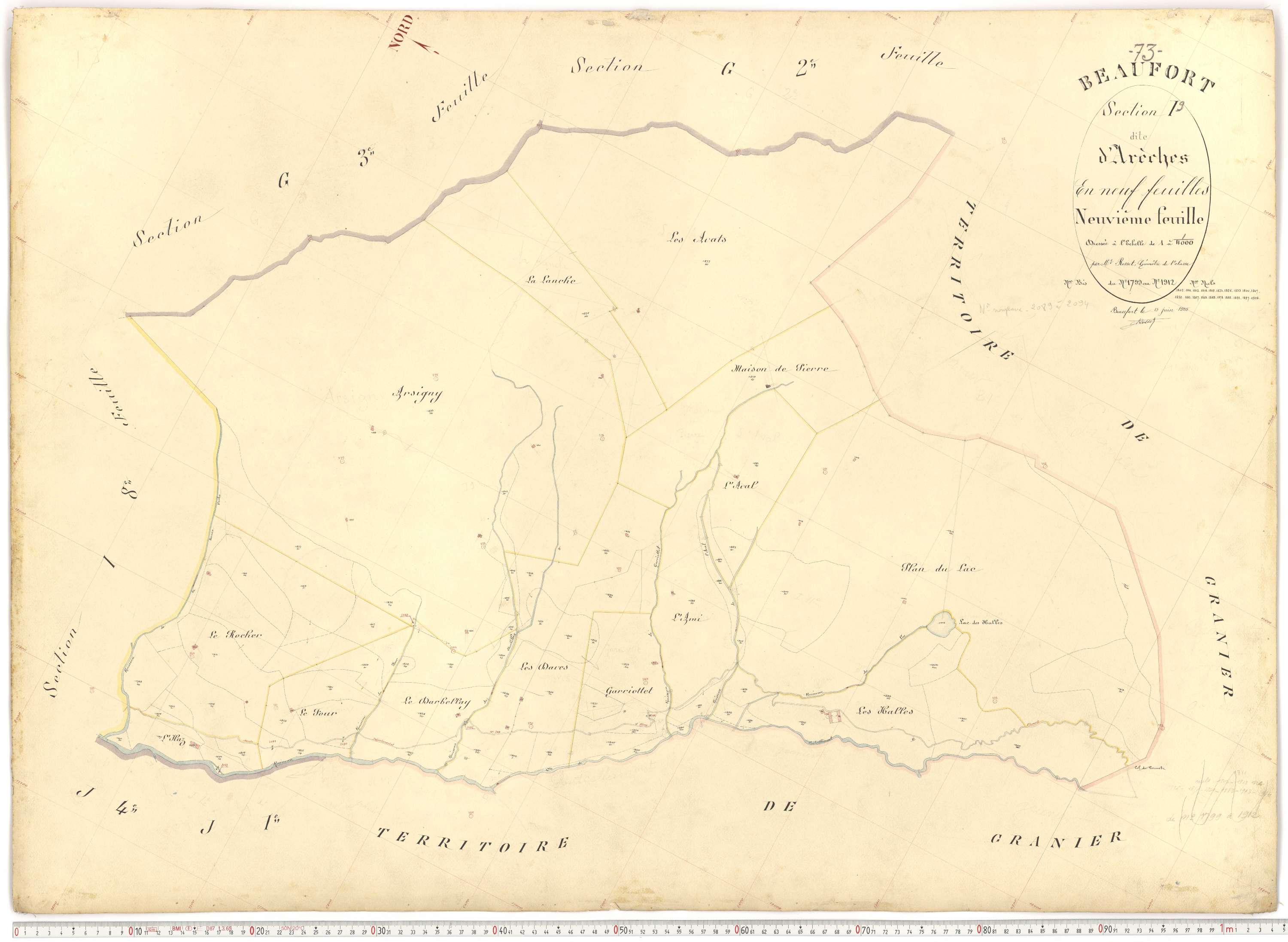 Beaufort - Plans cadastraux du premier cadastre français.