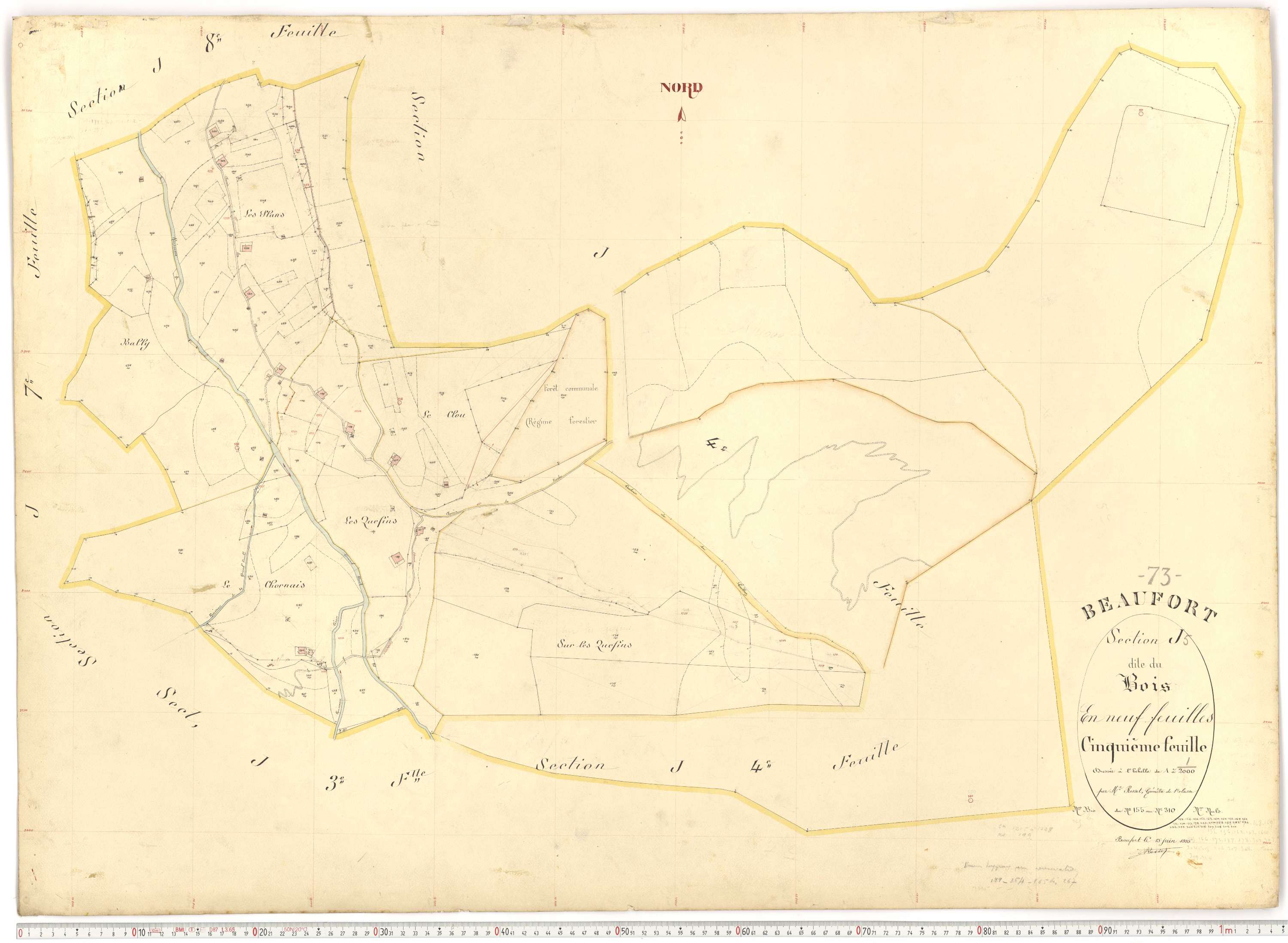 Beaufort - Plans cadastraux du premier cadastre français.
