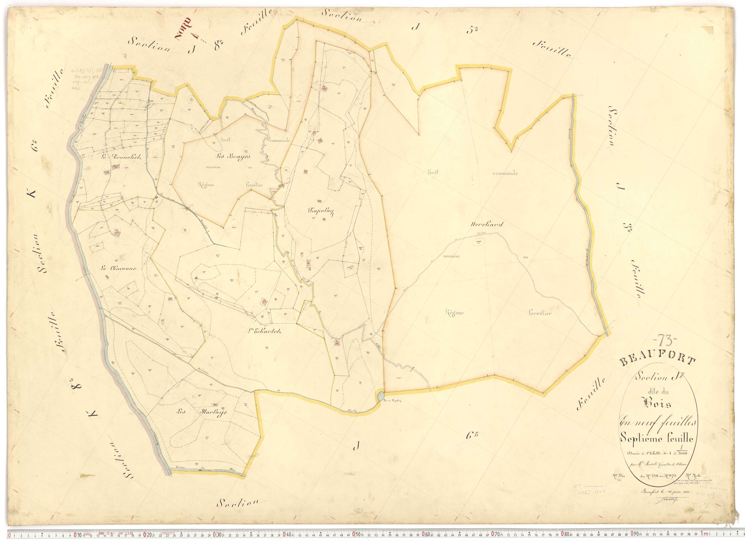 Beaufort - Plans cadastraux du premier cadastre français.