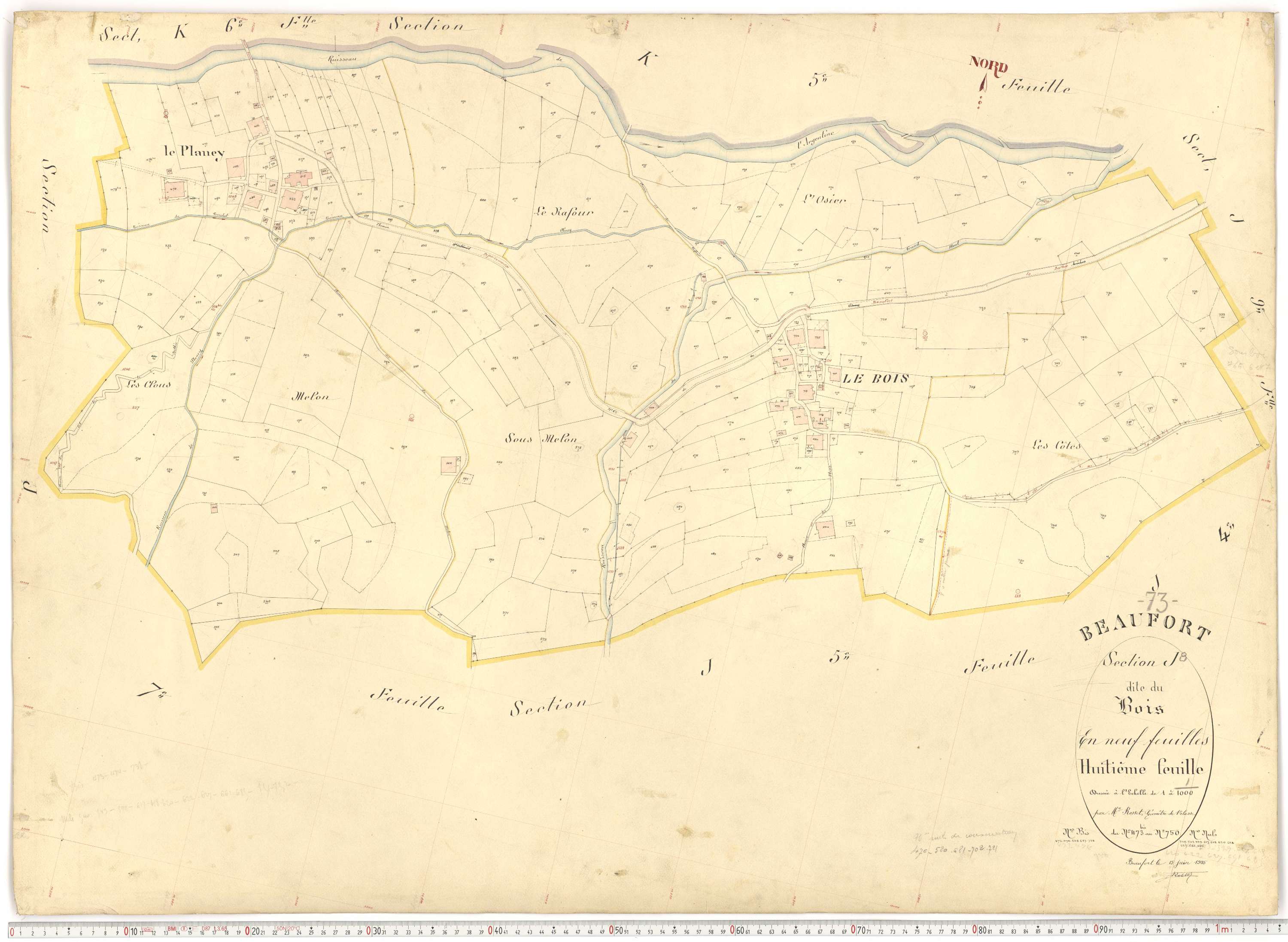 Beaufort - Plans cadastraux du premier cadastre français.
