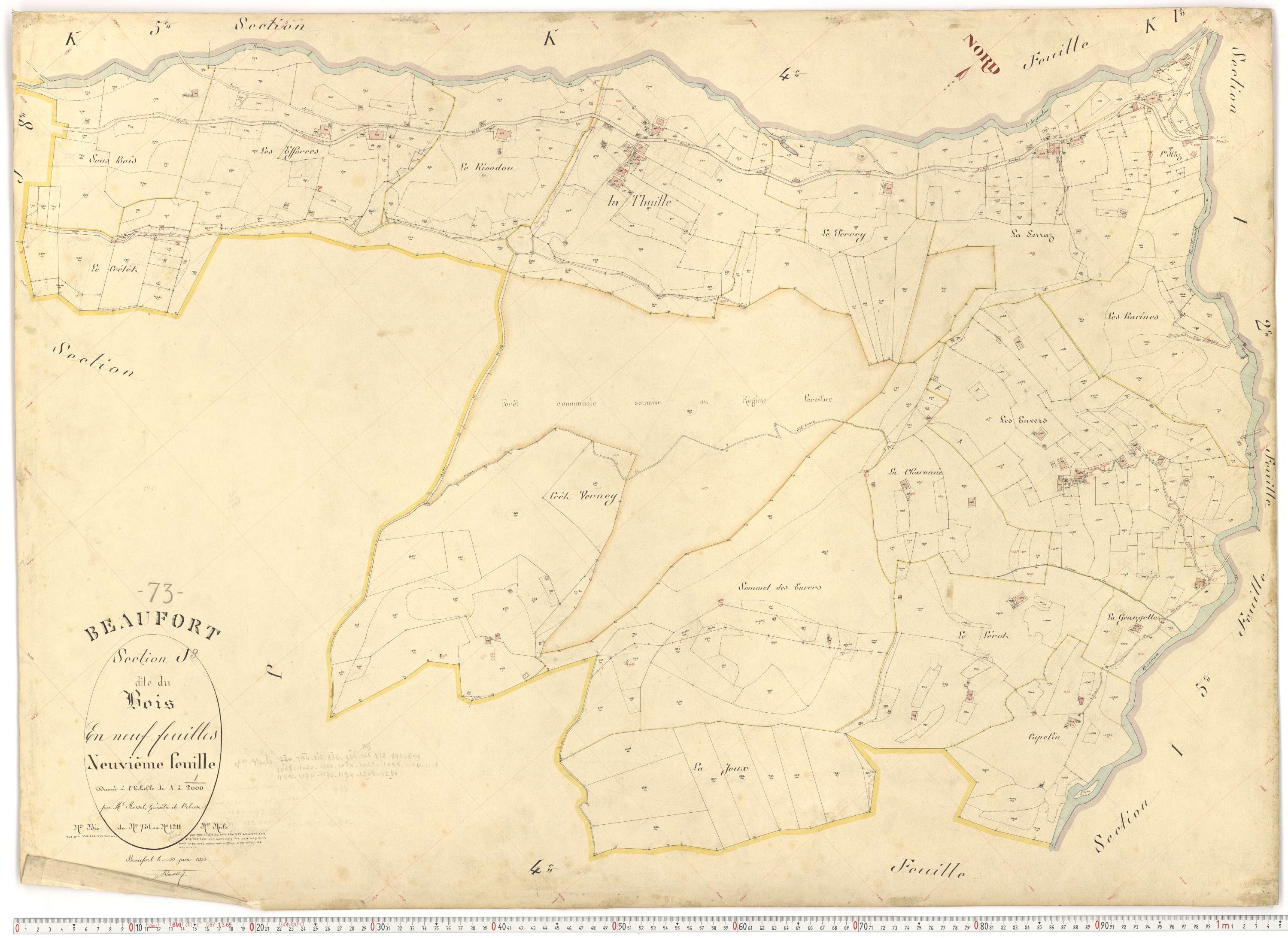 Beaufort - Plans cadastraux du premier cadastre français.