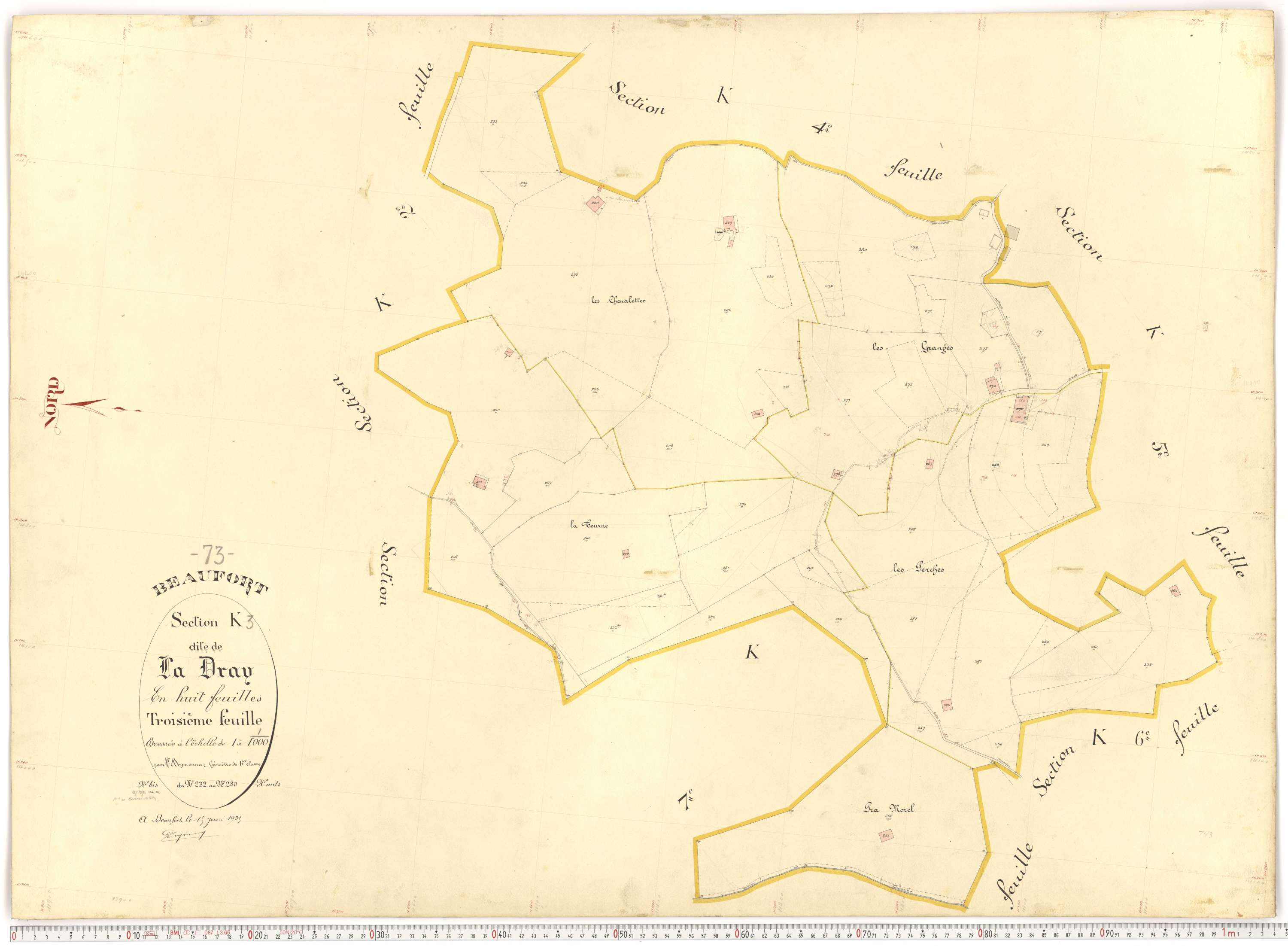 Beaufort - Plans cadastraux du premier cadastre français.