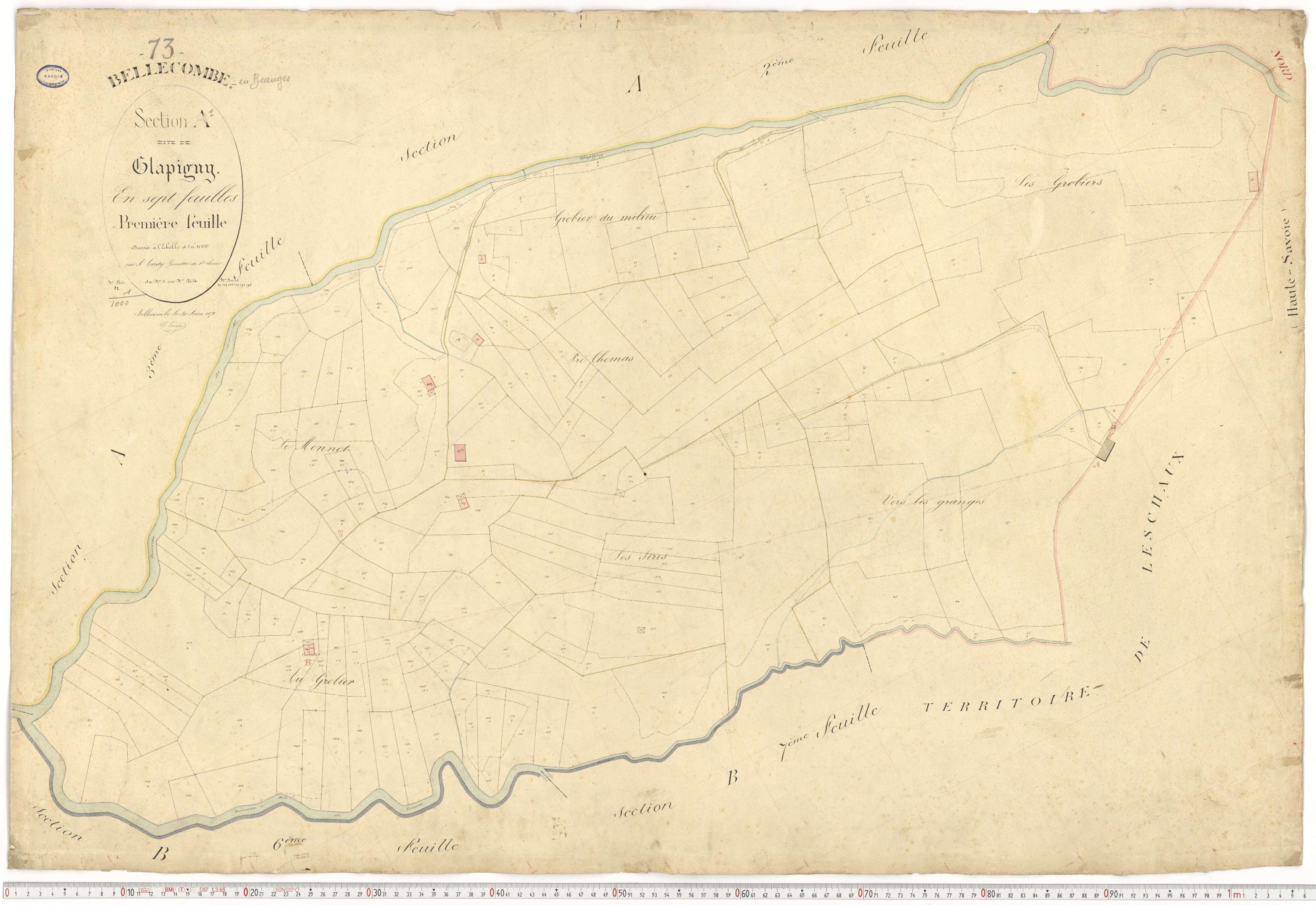 Bellecombe-en-Bauges - Cadastre français (1880).