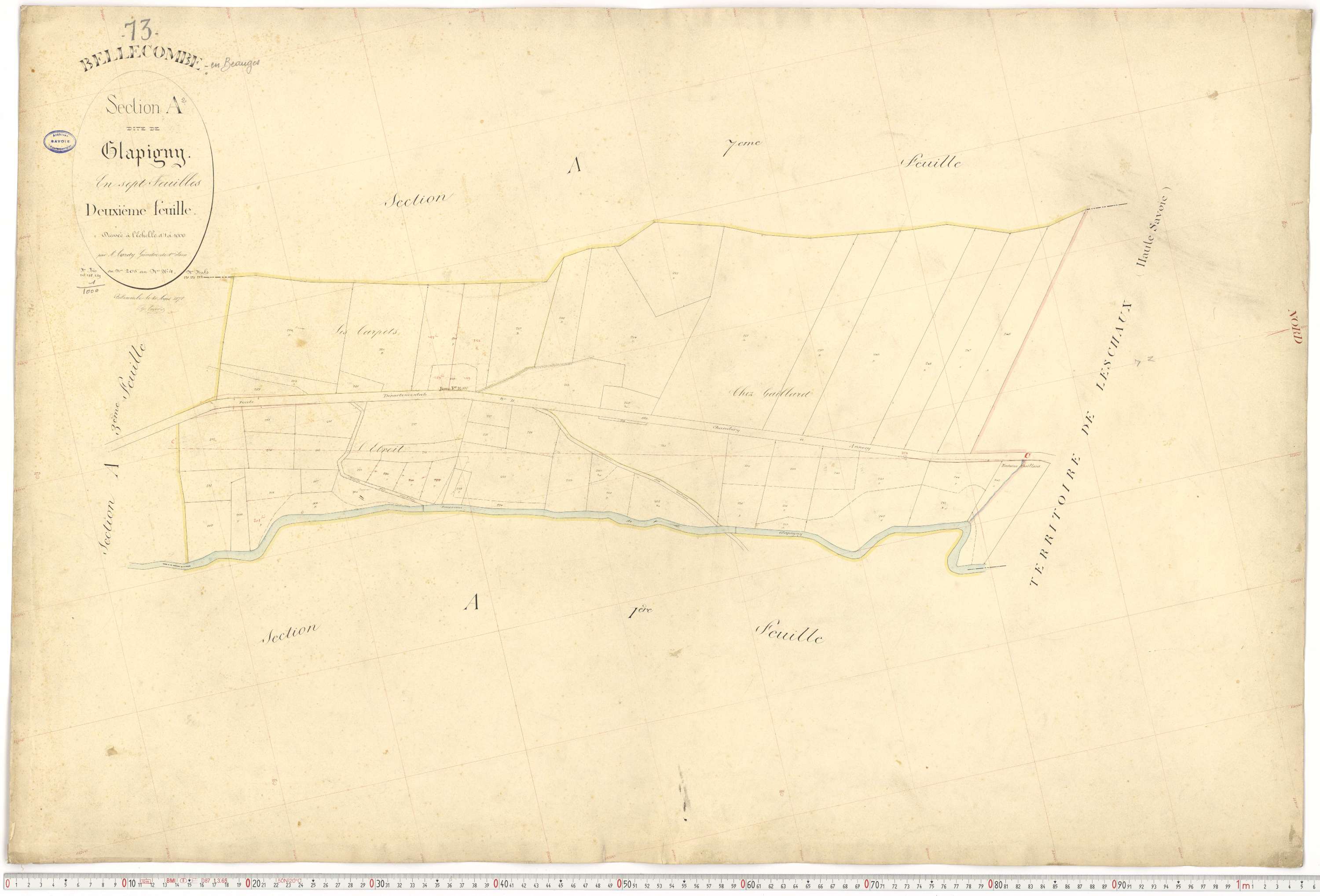 Bellecombe-en-Bauges - Cadastre français (1880).