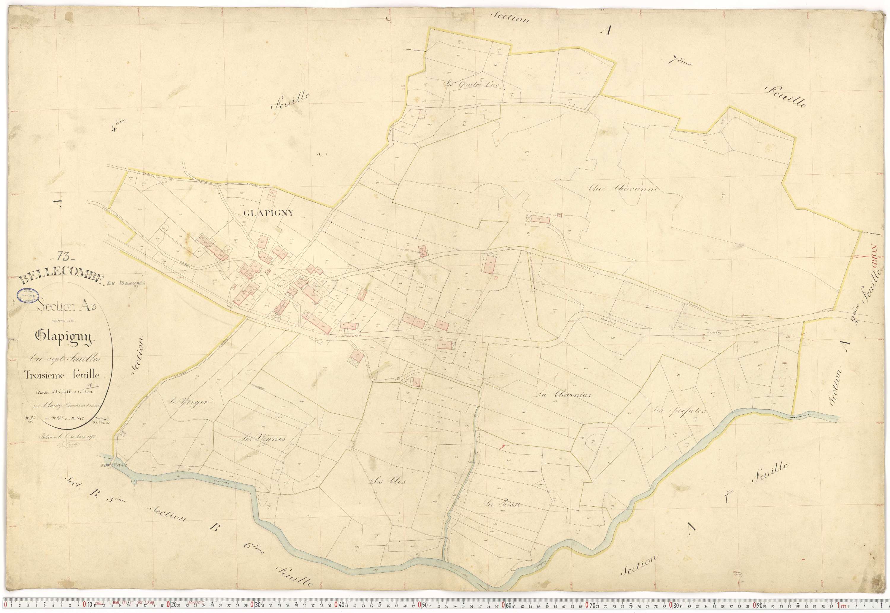 Bellecombe-en-Bauges - Cadastre français (1880).
