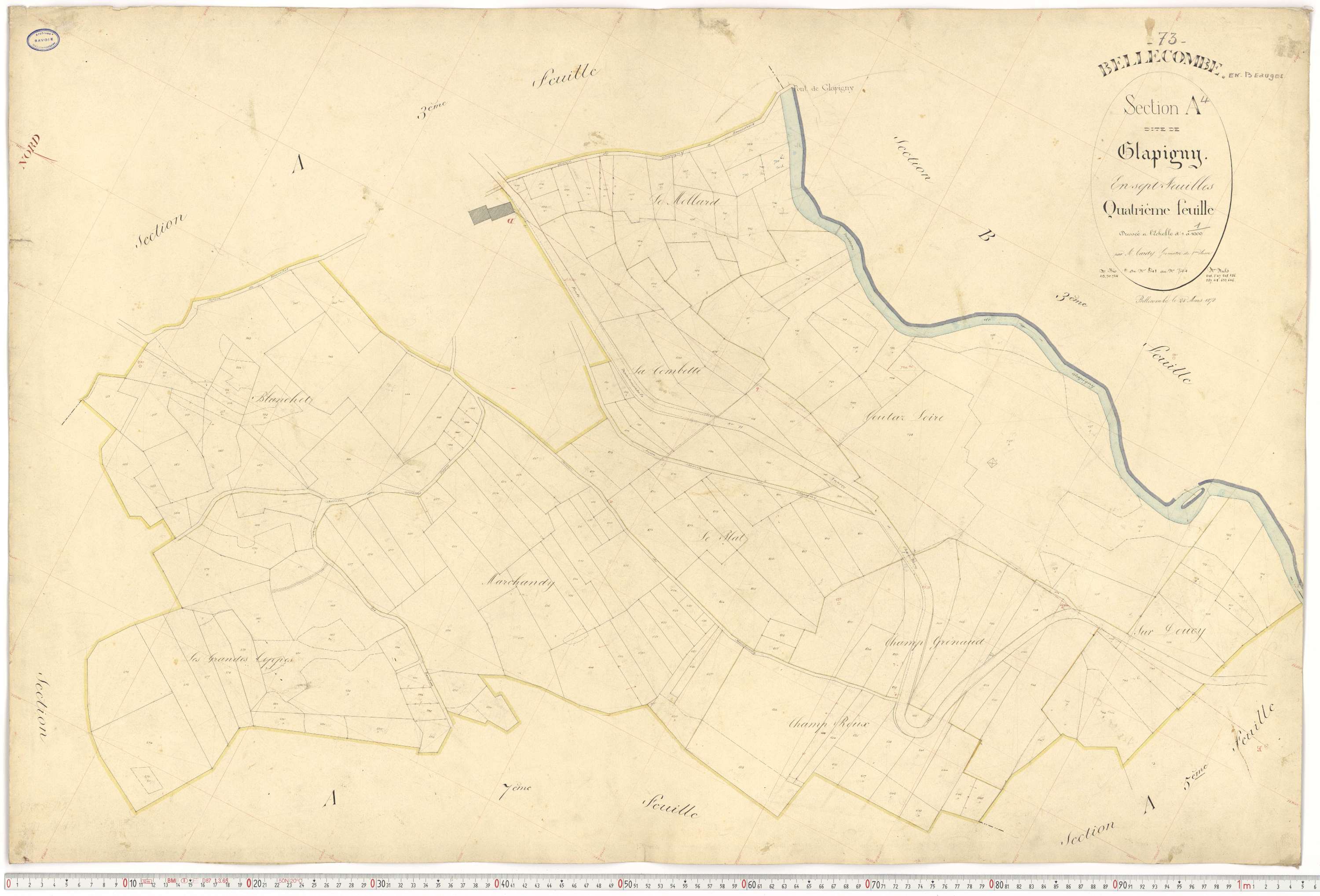 Bellecombe-en-Bauges - Cadastre français (1880).