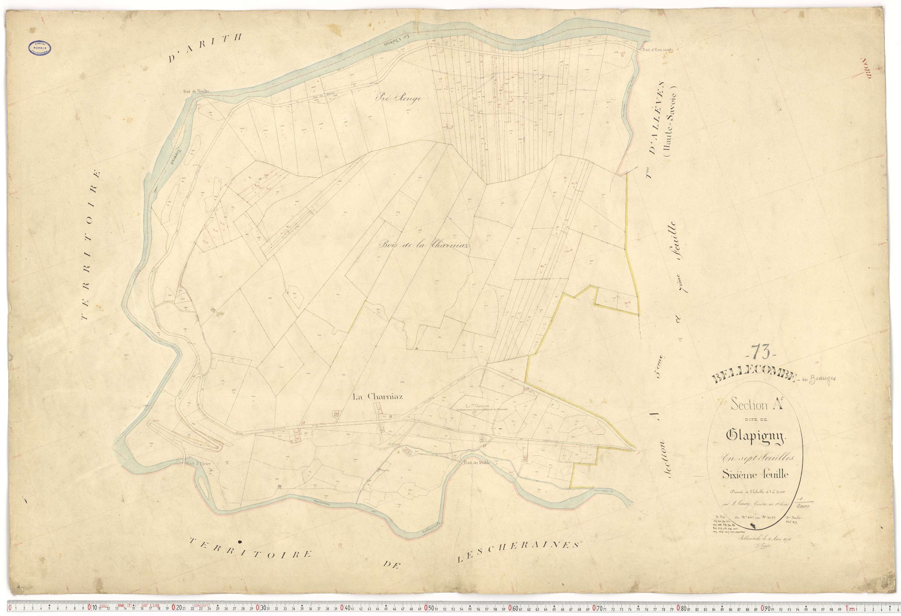 Bellecombe-en-Bauges - Cadastre français (1880).