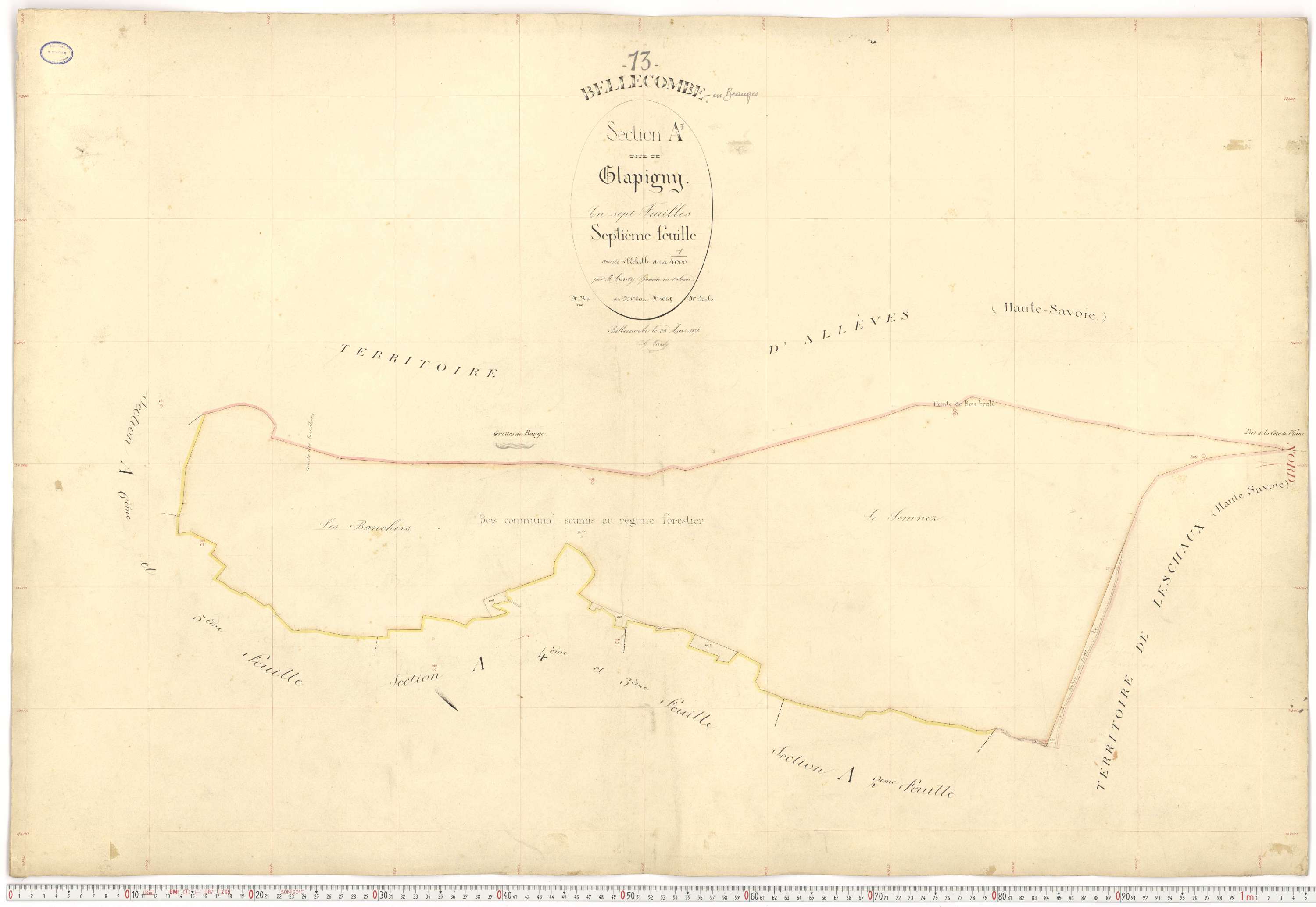 Bellecombe-en-Bauges - Cadastre français (1880).