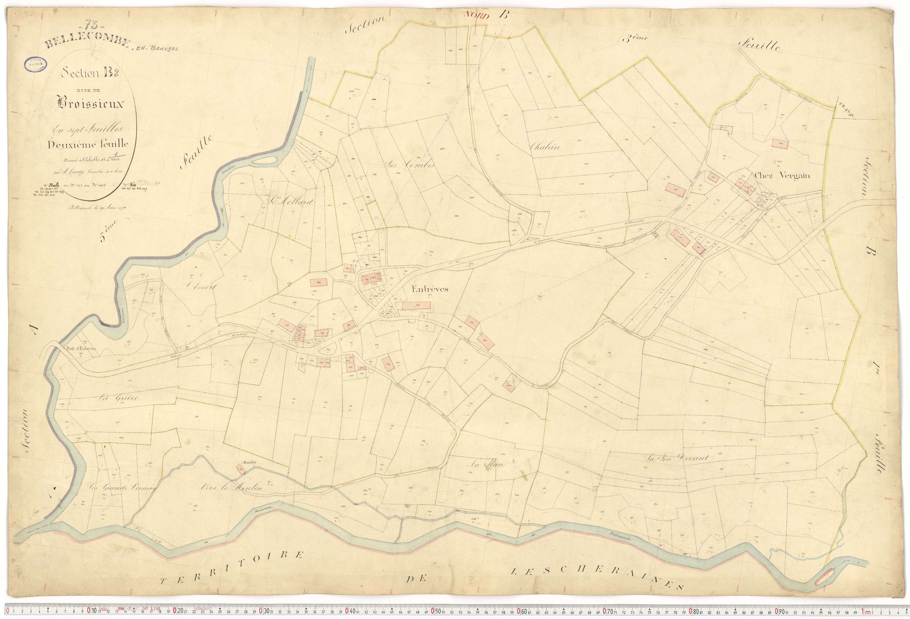 Bellecombe-en-Bauges - Cadastre français (1880).
