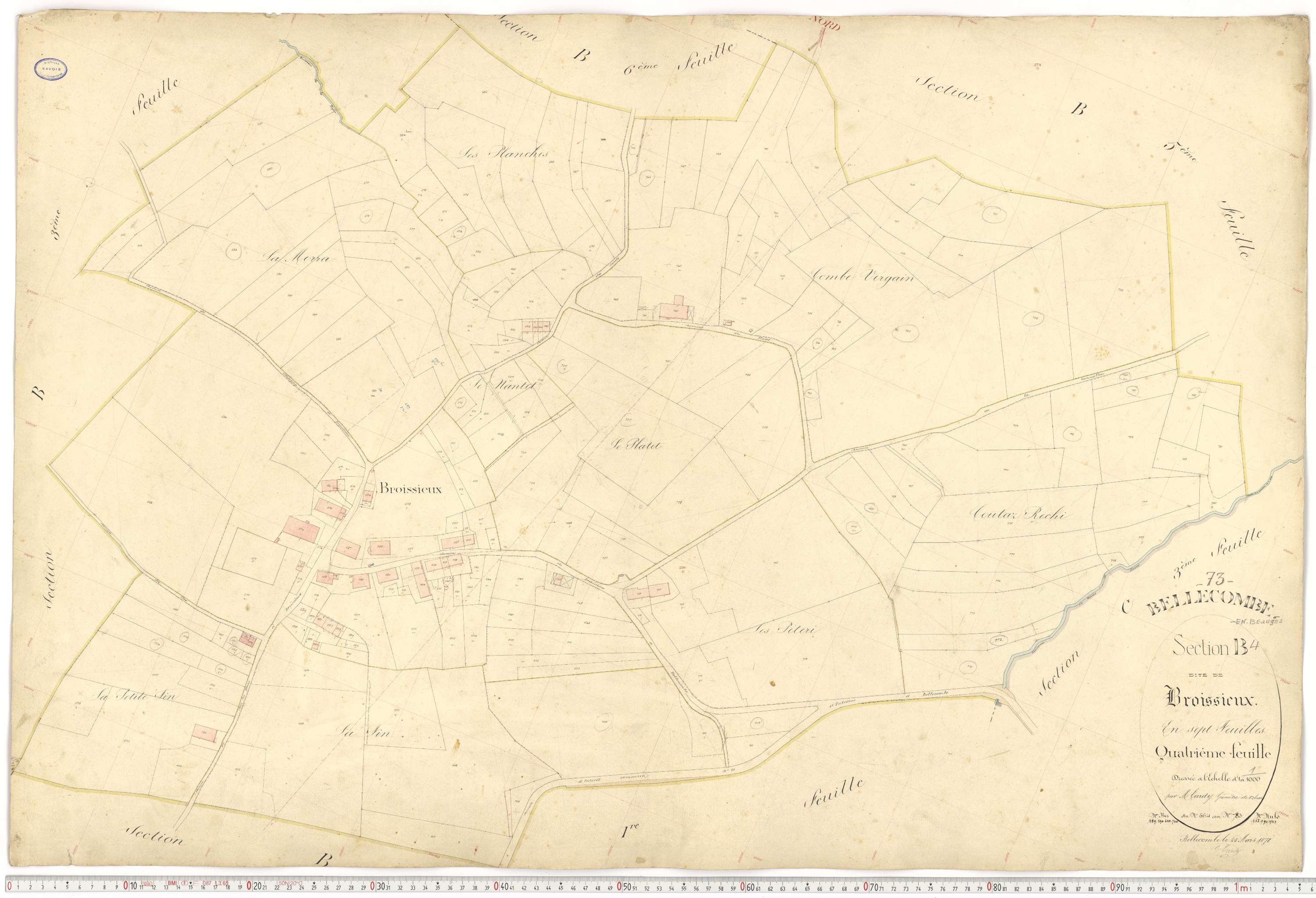Bellecombe-en-Bauges - Cadastre français (1880).