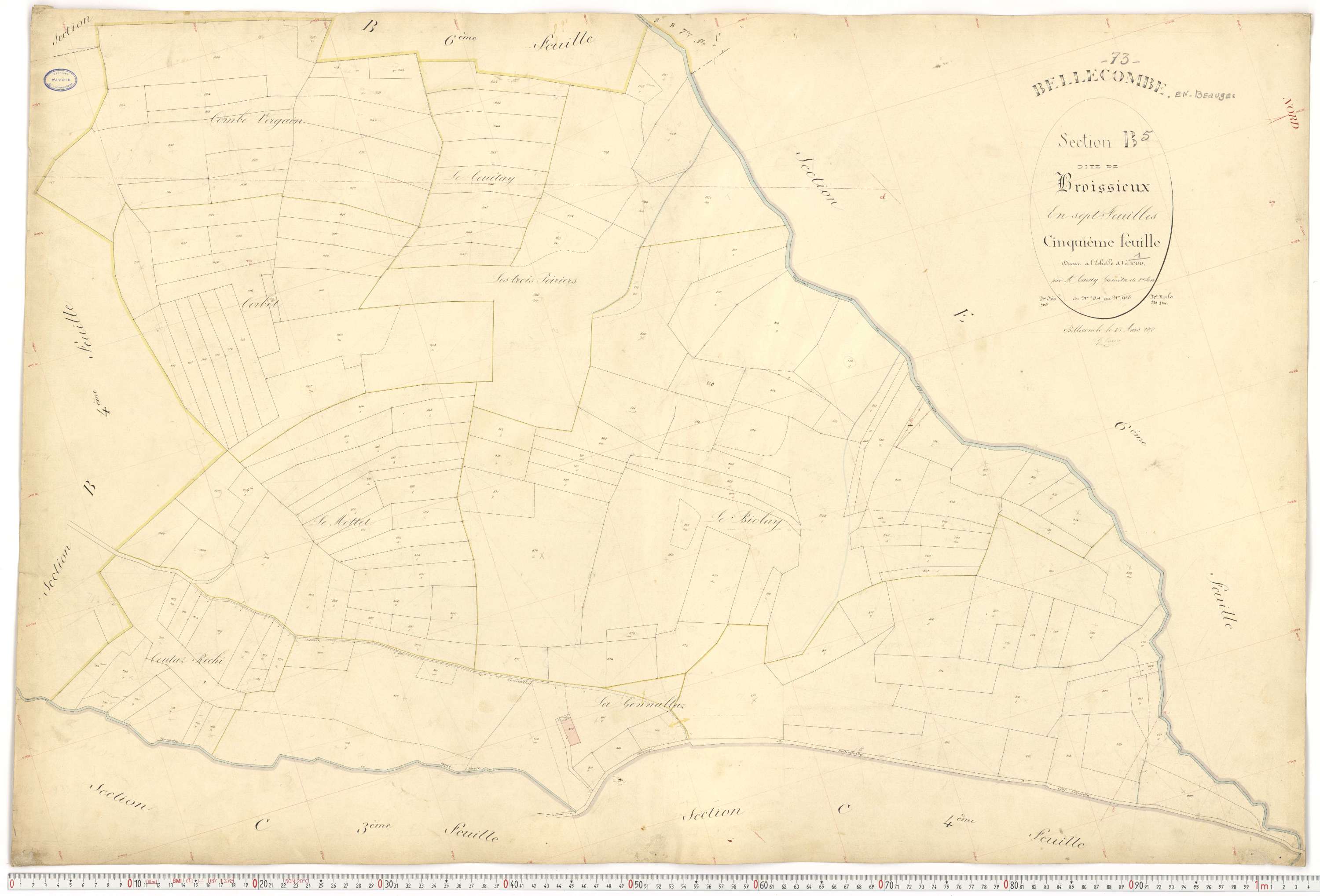 Bellecombe-en-Bauges - Cadastre français (1880).