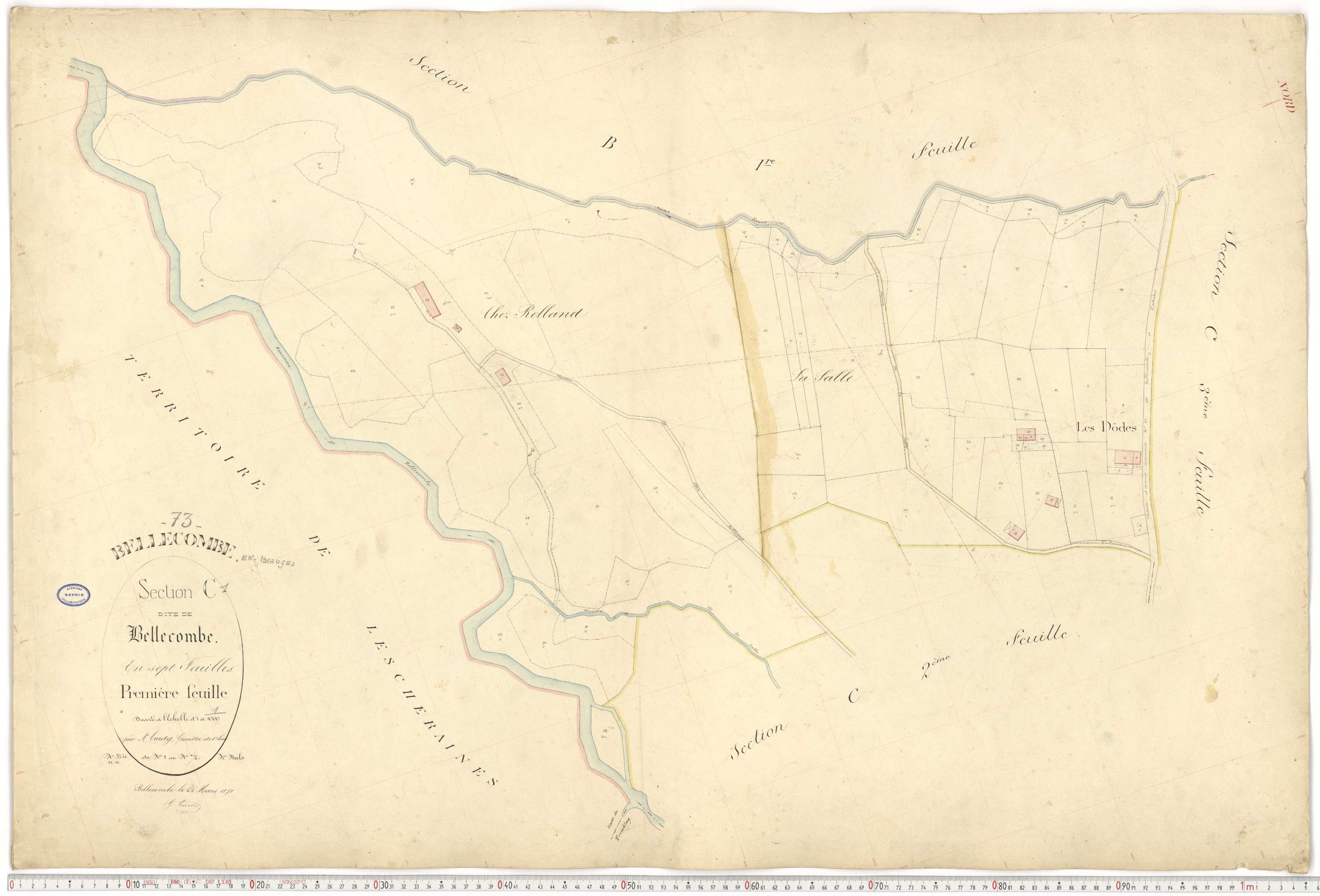 Bellecombe-en-Bauges - Cadastre français (1880).