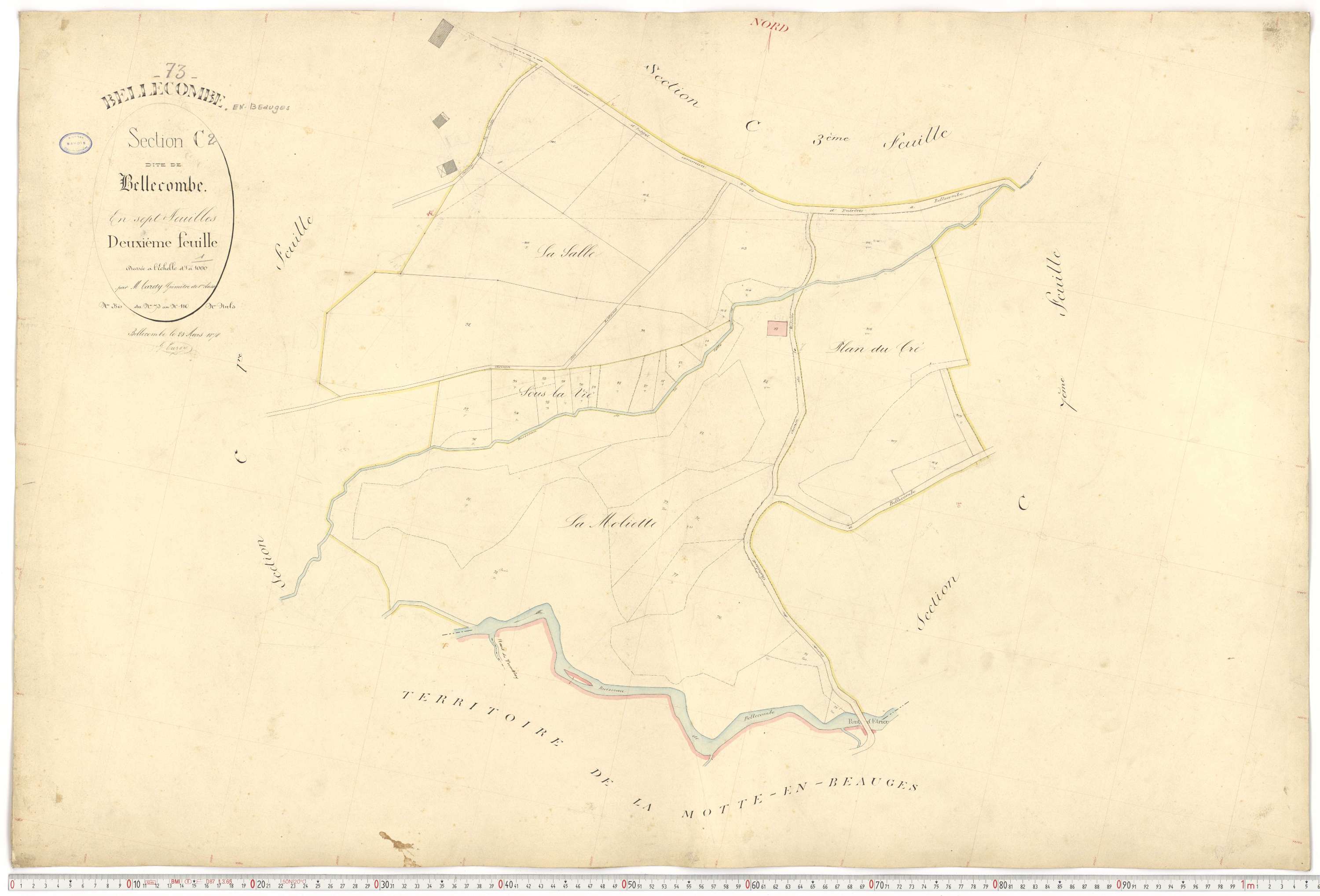Bellecombe-en-Bauges - Cadastre français (1880).