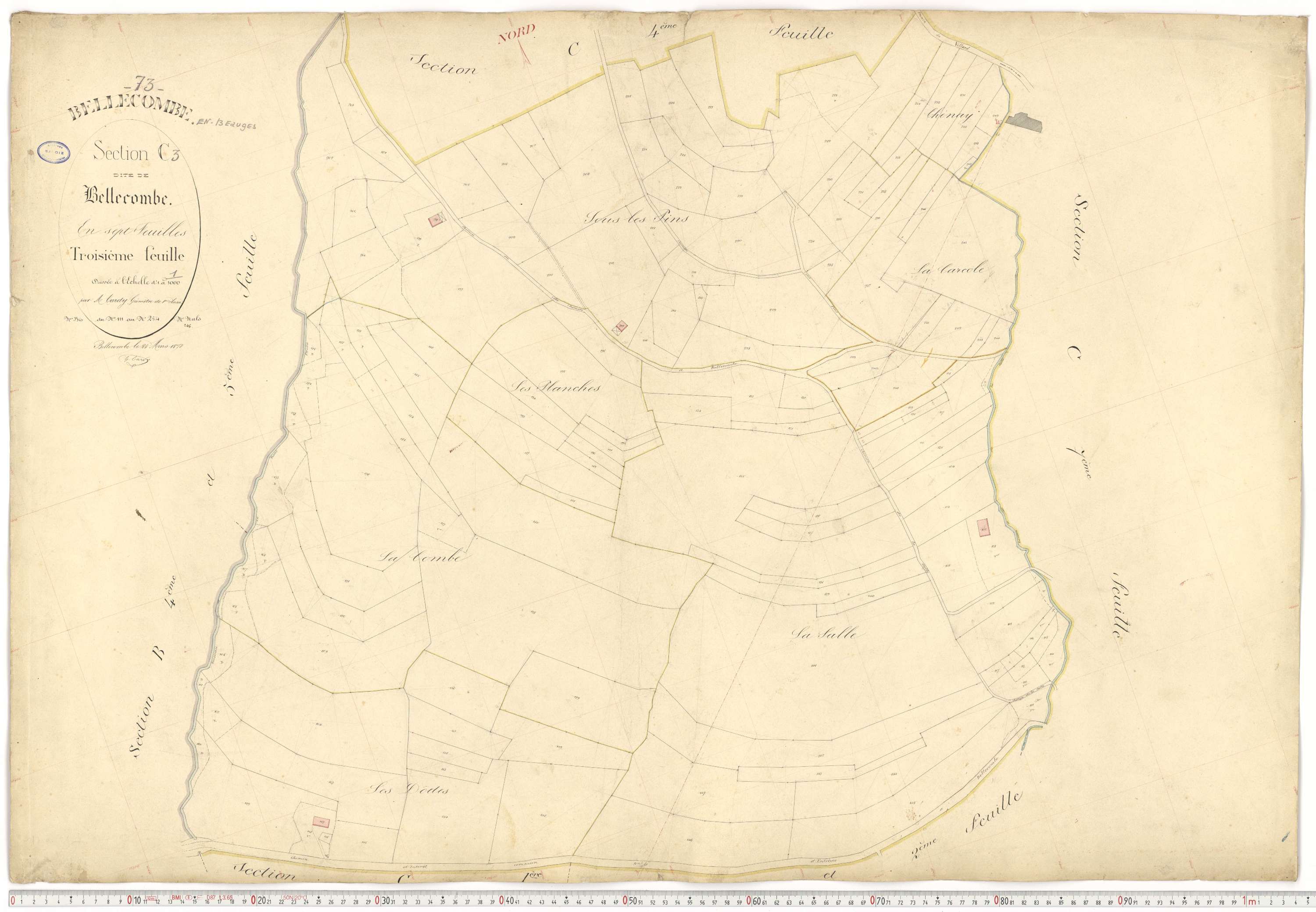 Bellecombe-en-Bauges - Cadastre français (1880).