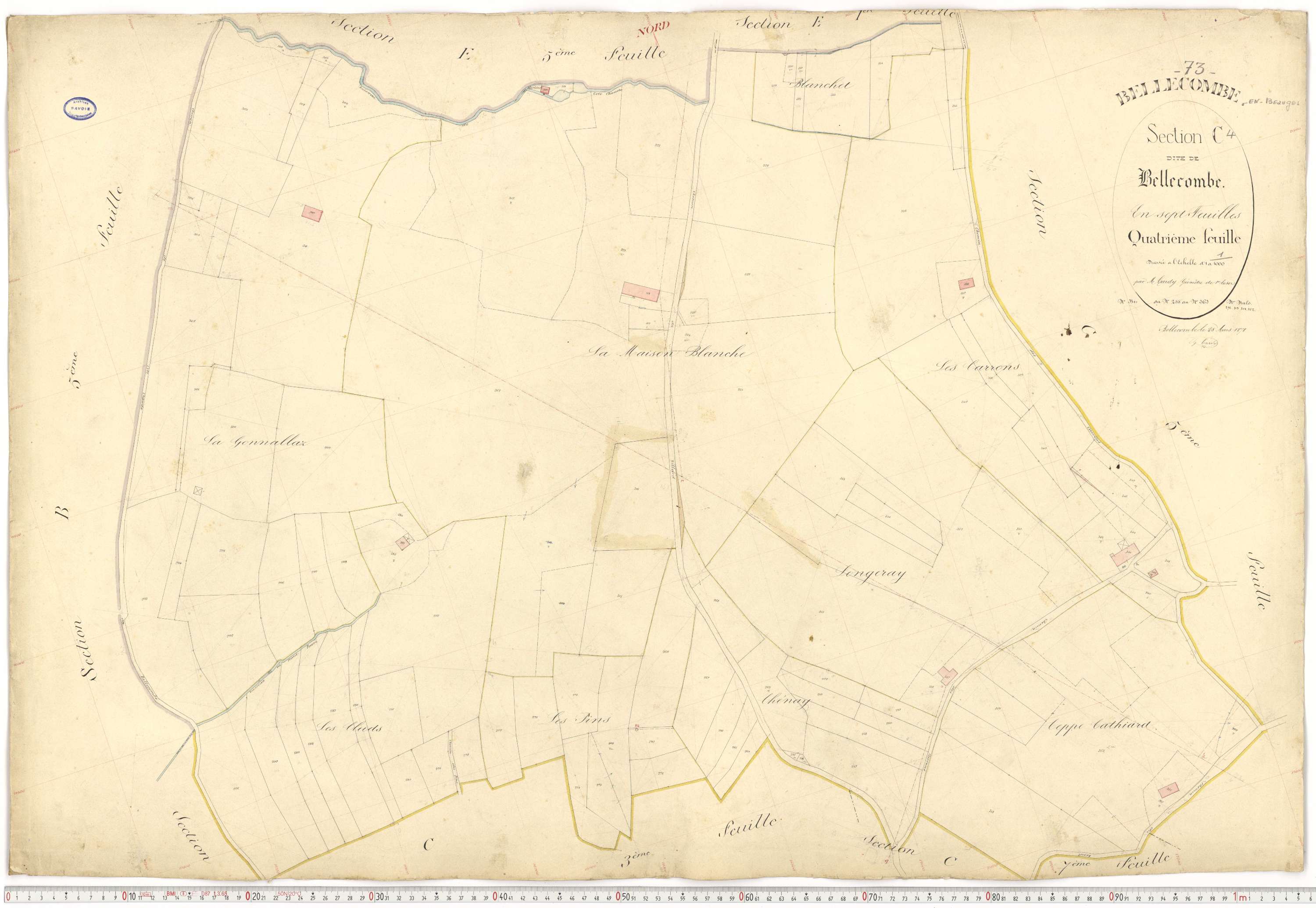 Bellecombe-en-Bauges - Cadastre français (1880).