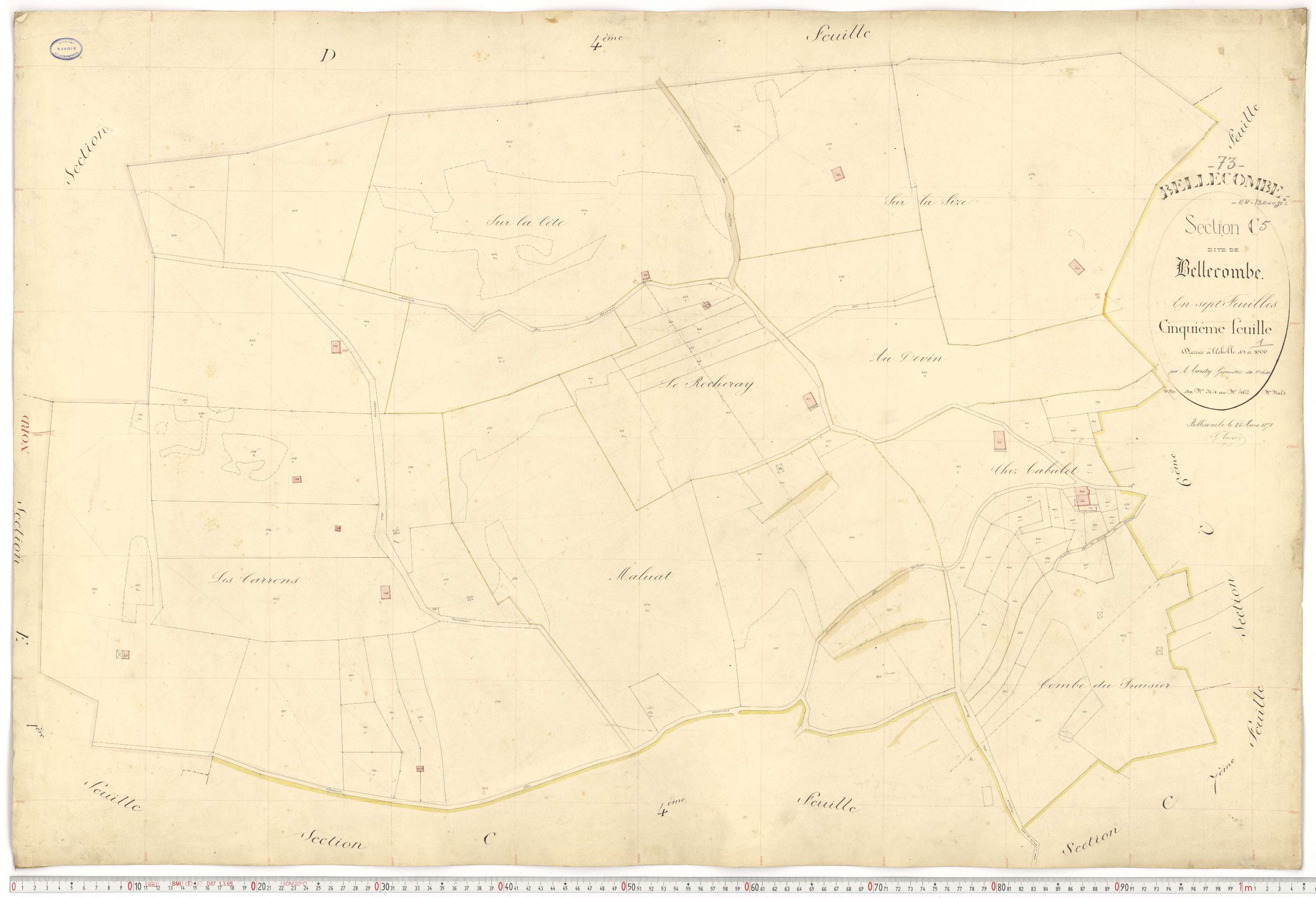 Bellecombe-en-Bauges - Cadastre français (1880).