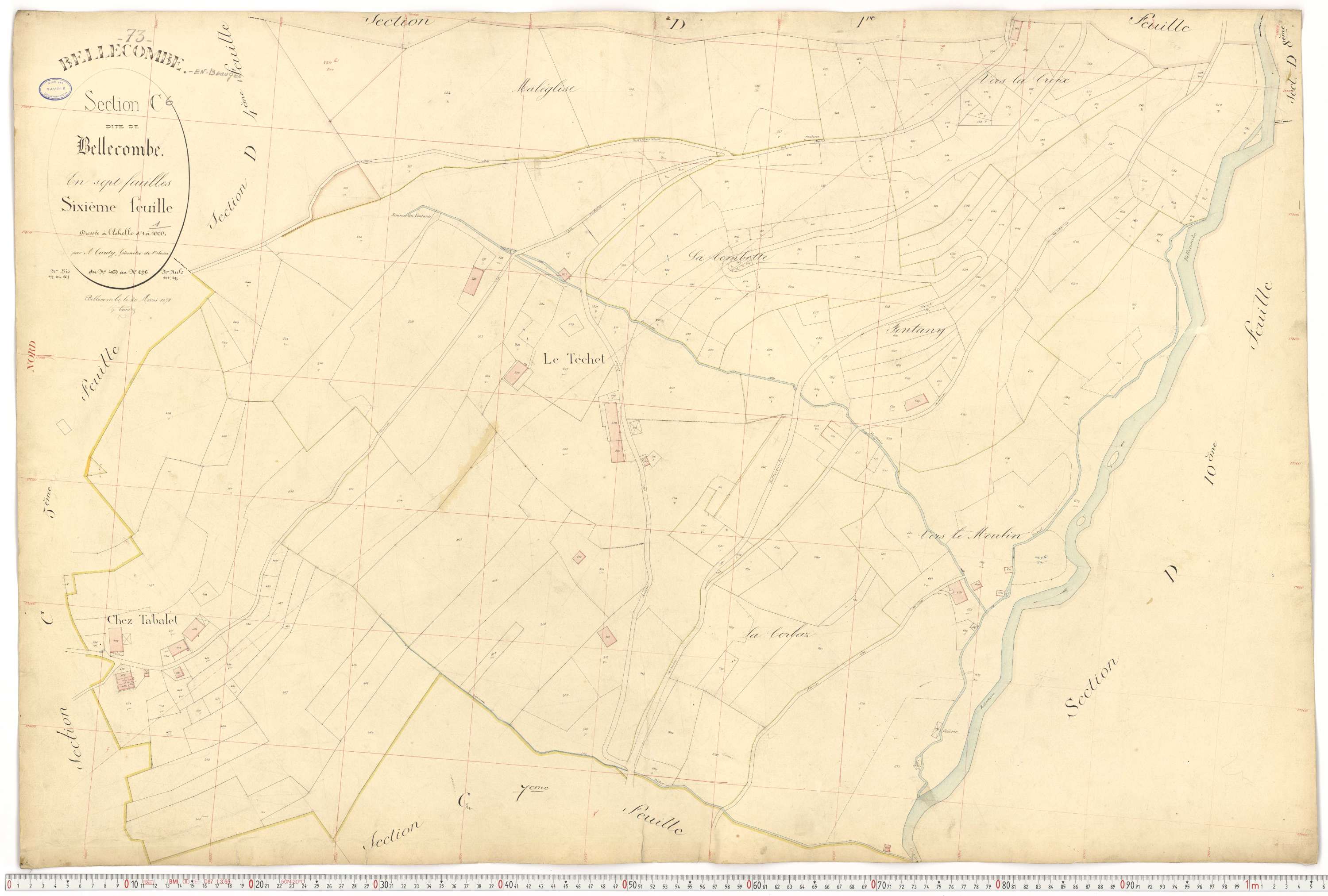 Bellecombe-en-Bauges - Cadastre français (1880).