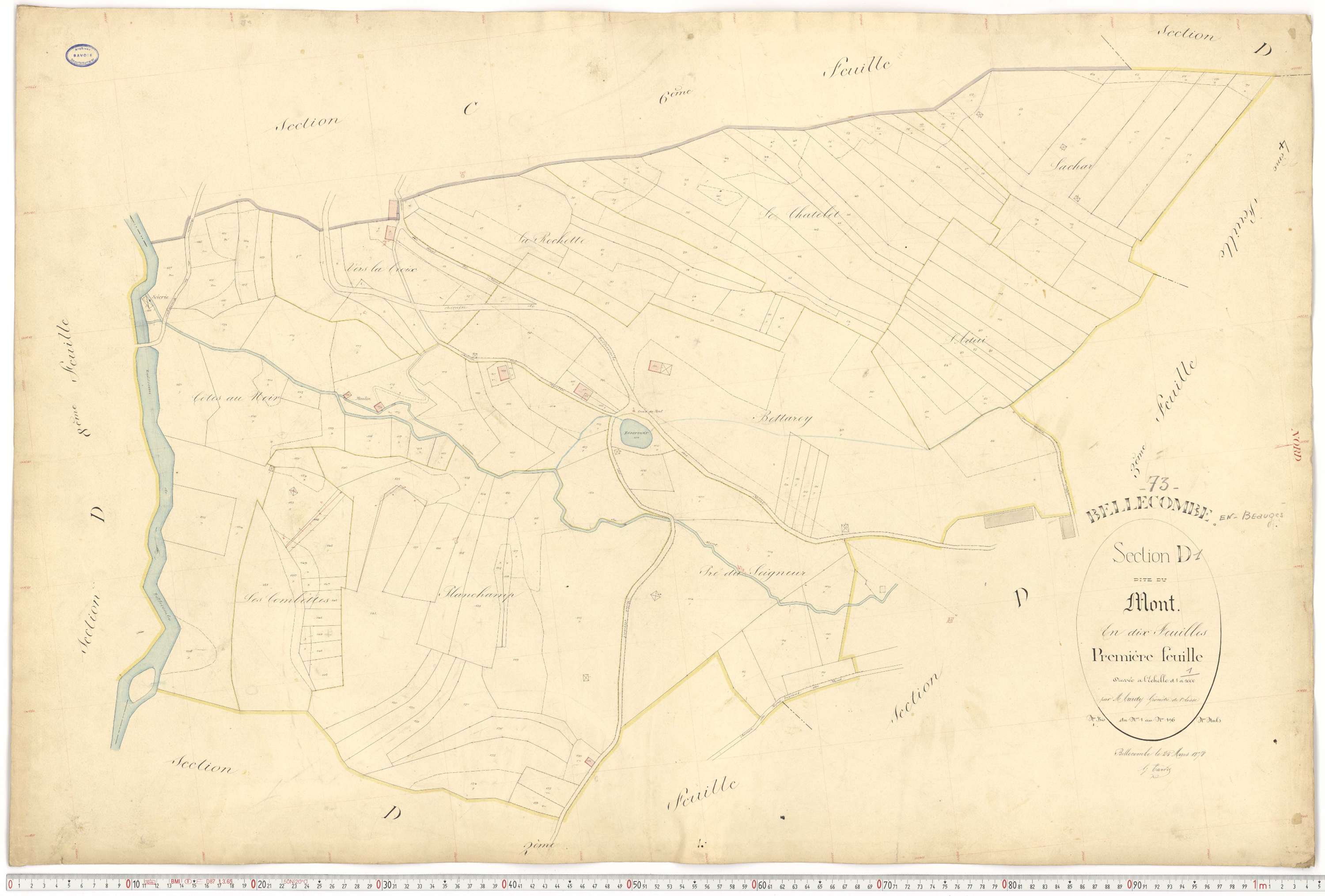 Bellecombe-en-Bauges - Cadastre français (1880).
