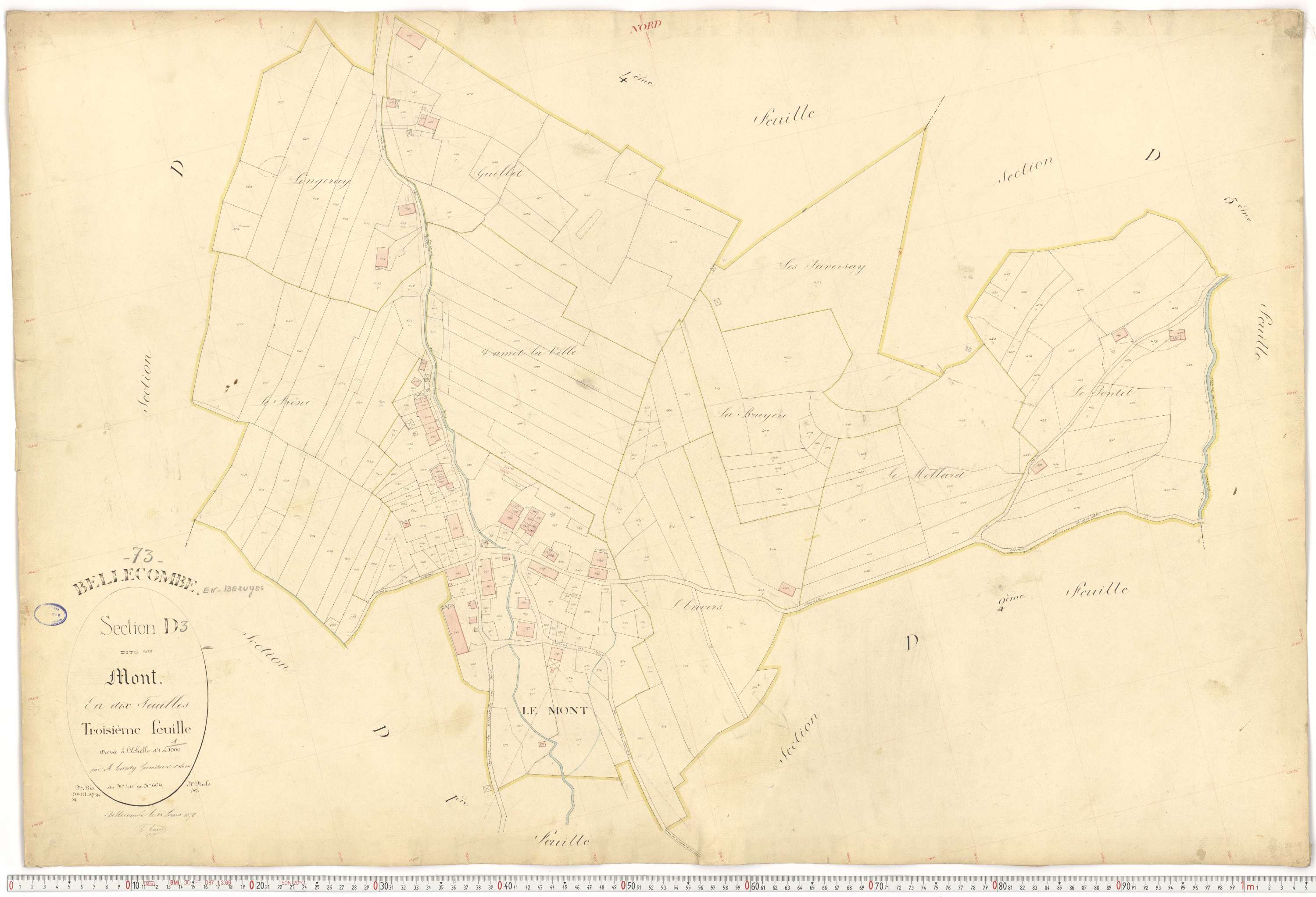 Bellecombe-en-Bauges - Cadastre français (1880).