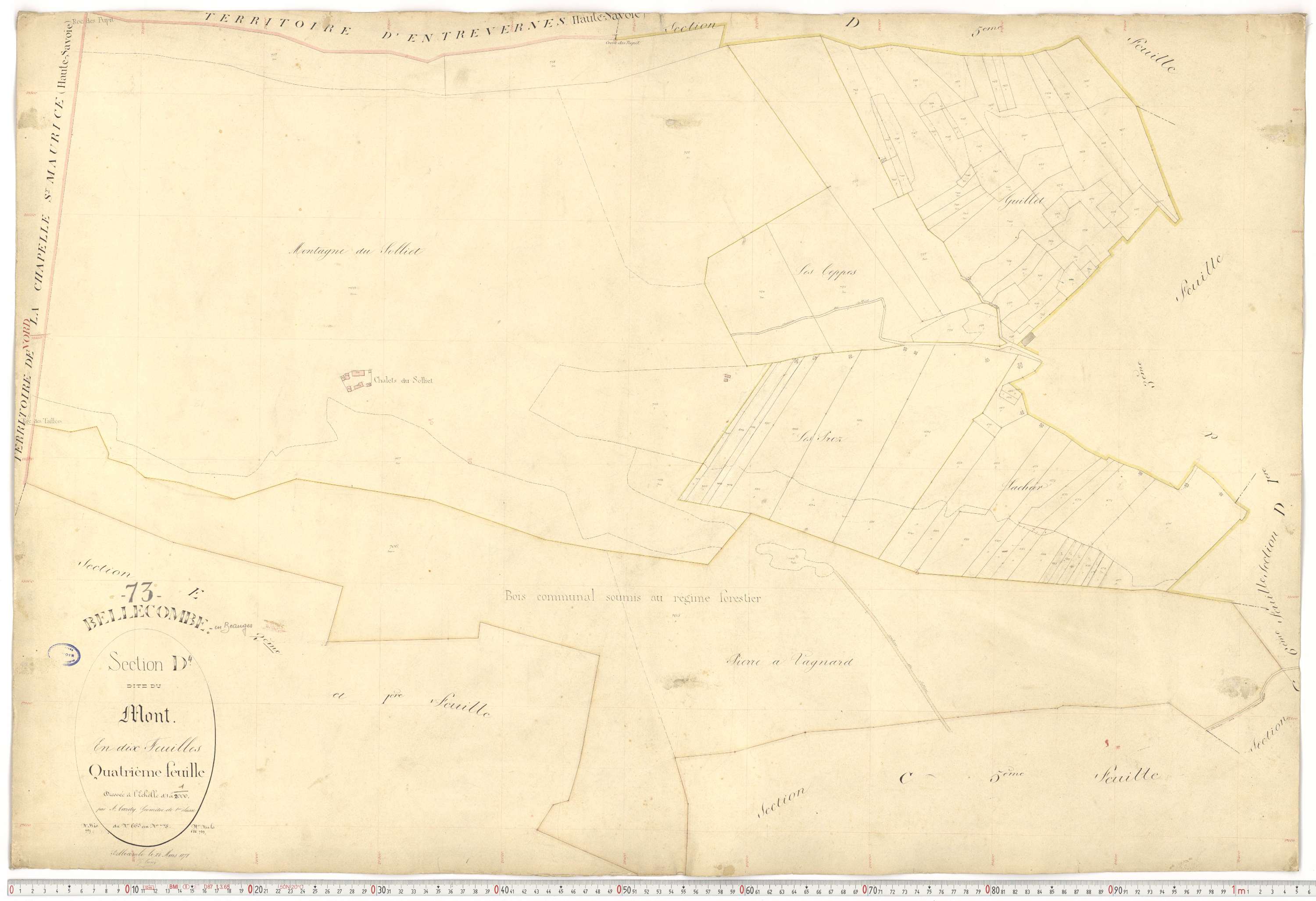 Bellecombe-en-Bauges - Cadastre français (1880).
