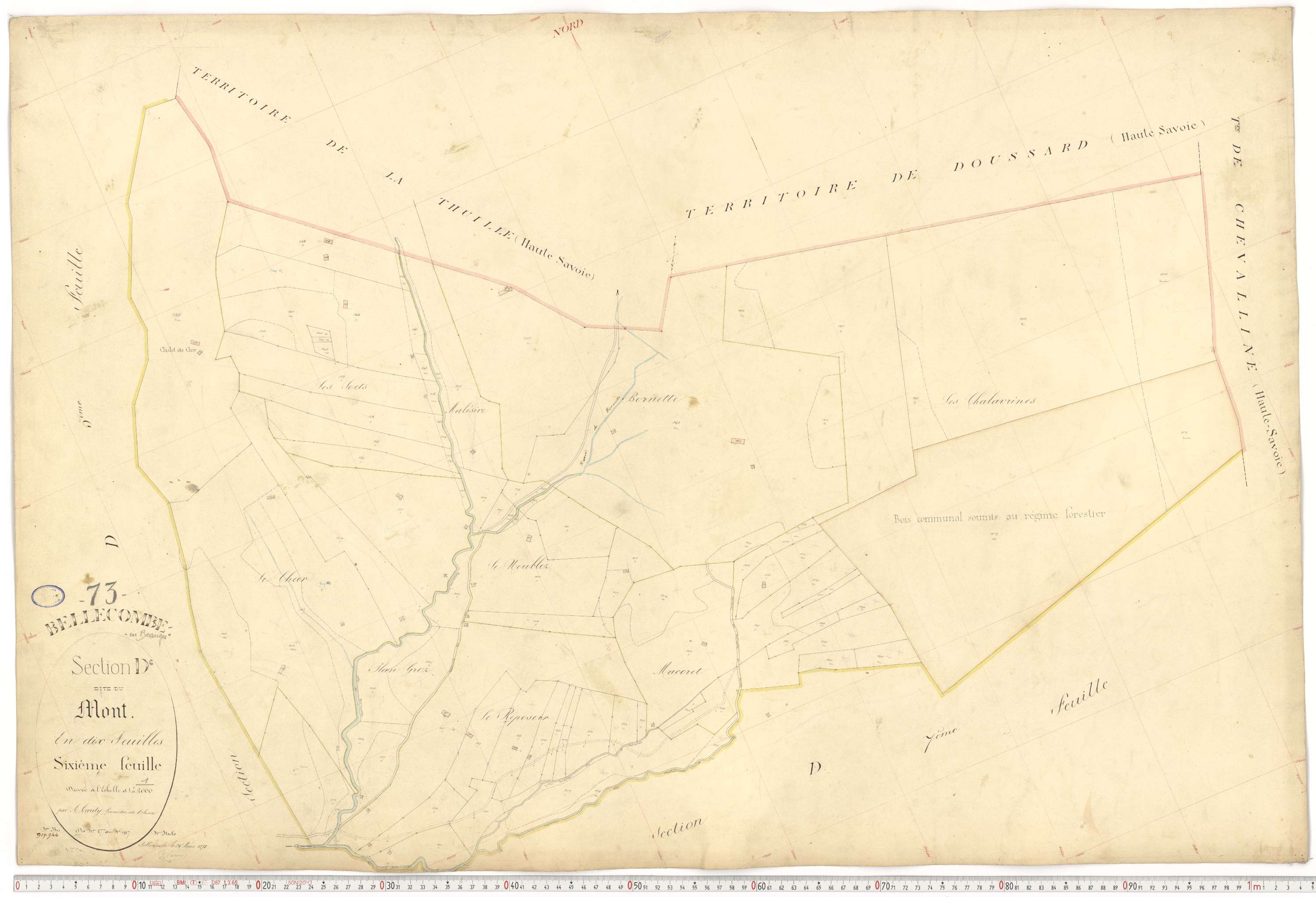 Bellecombe-en-Bauges - Cadastre français (1880).