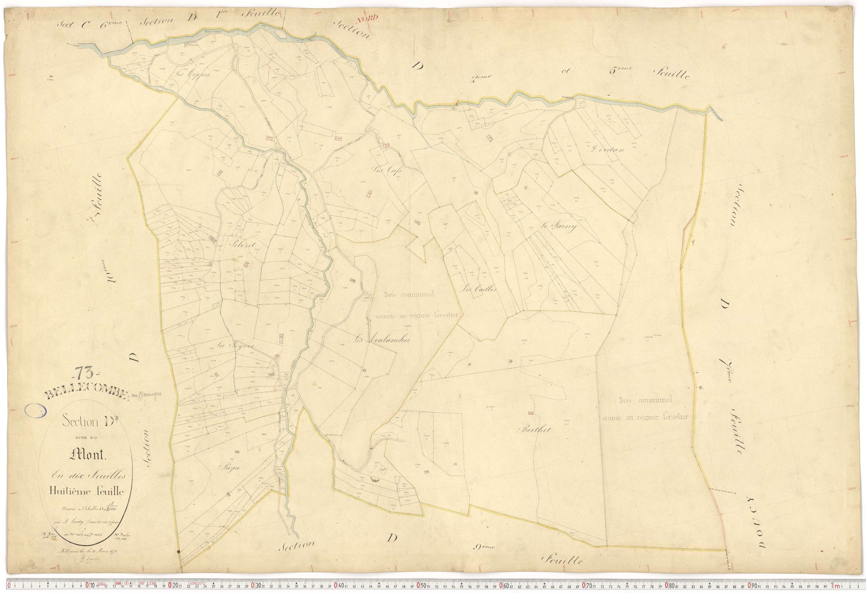 Bellecombe-en-Bauges - Cadastre français (1880).