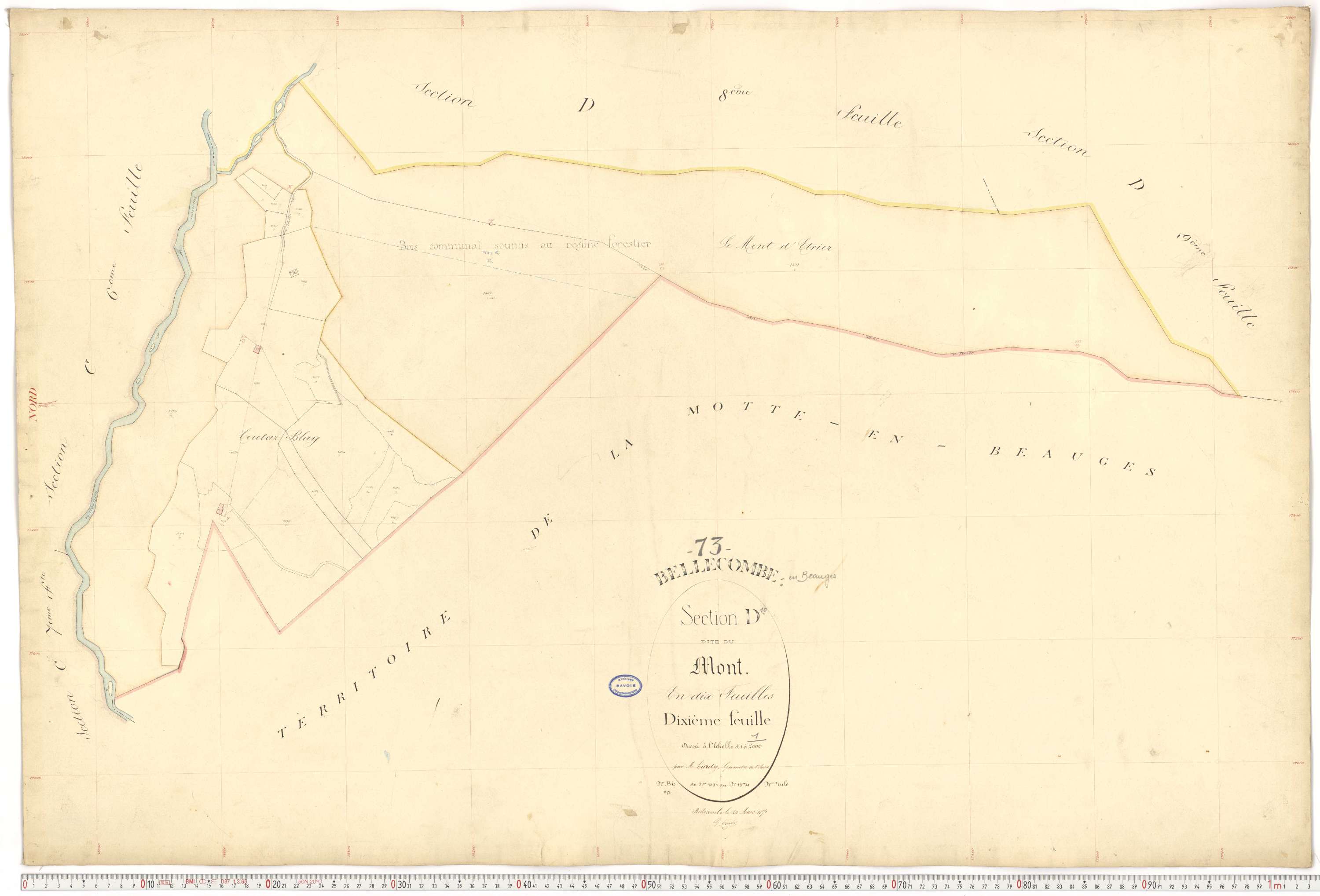Bellecombe-en-Bauges - Cadastre français (1880).