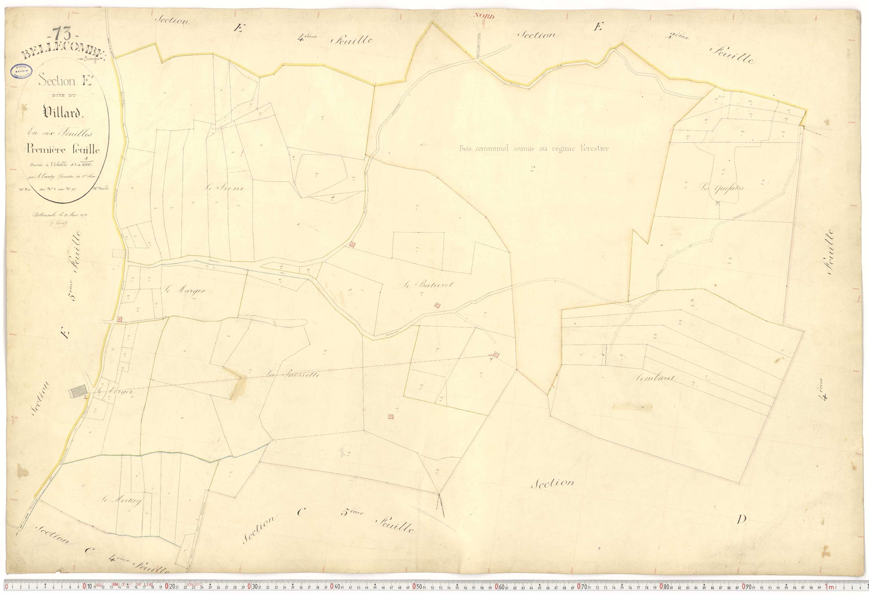 Bellecombe-en-Bauges - Cadastre français (1880).