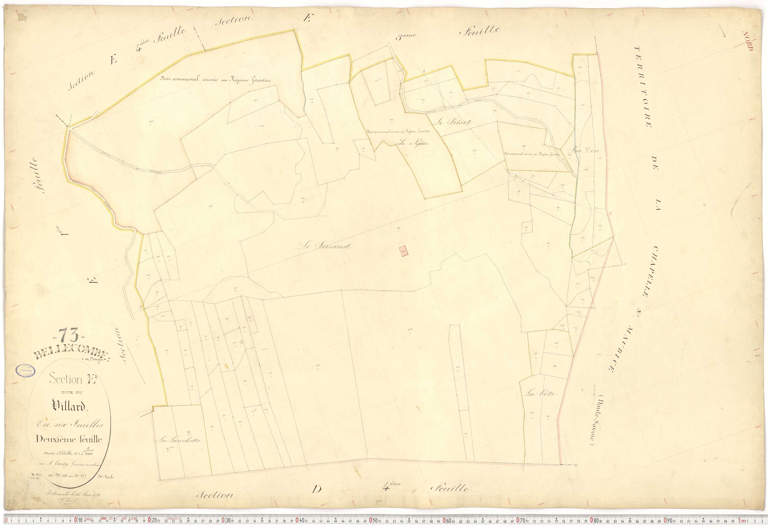 Bellecombe-en-Bauges - Cadastre français (1880).