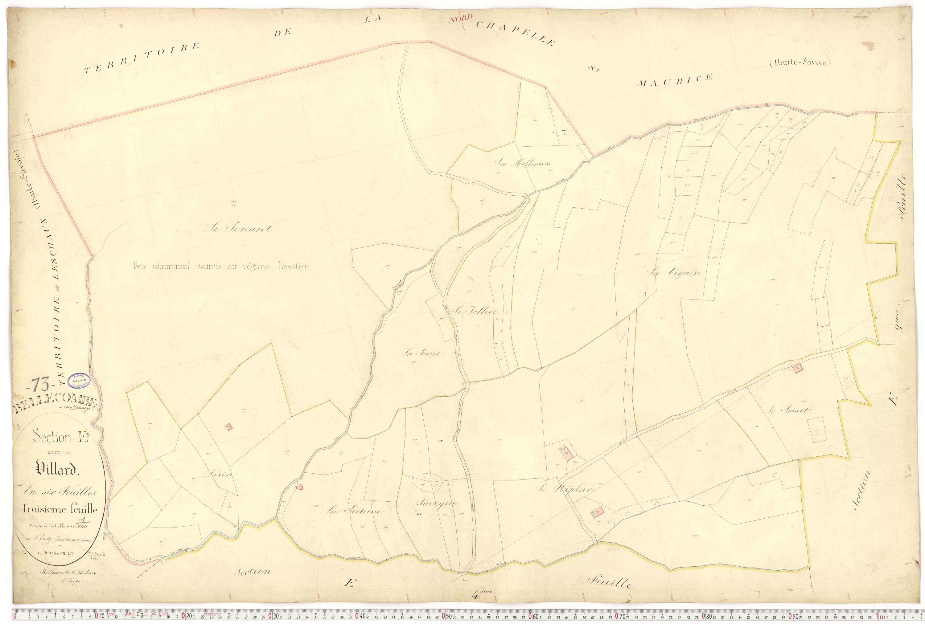 Bellecombe-en-Bauges - Cadastre français (1880).