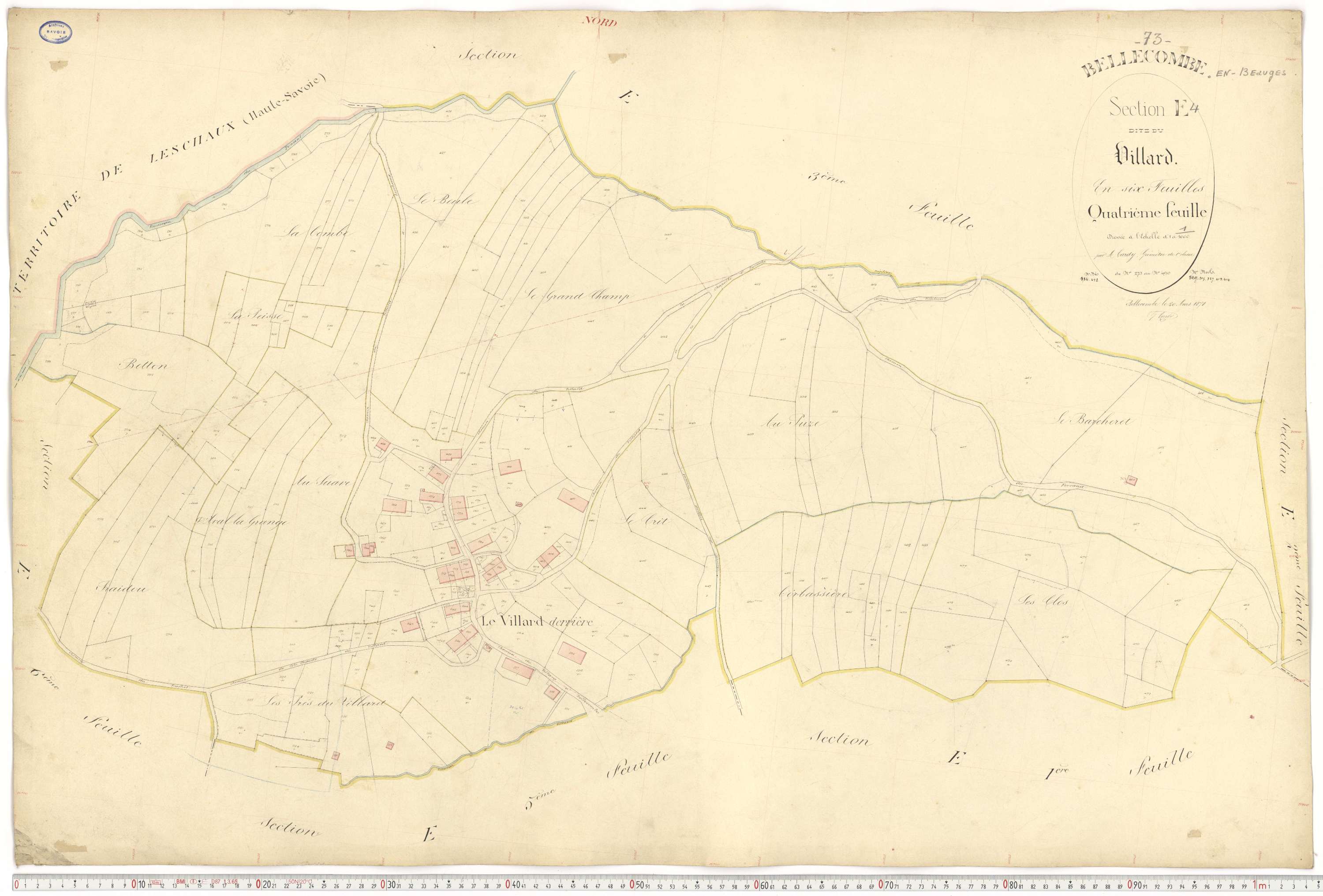 Bellecombe-en-Bauges - Cadastre français (1880).