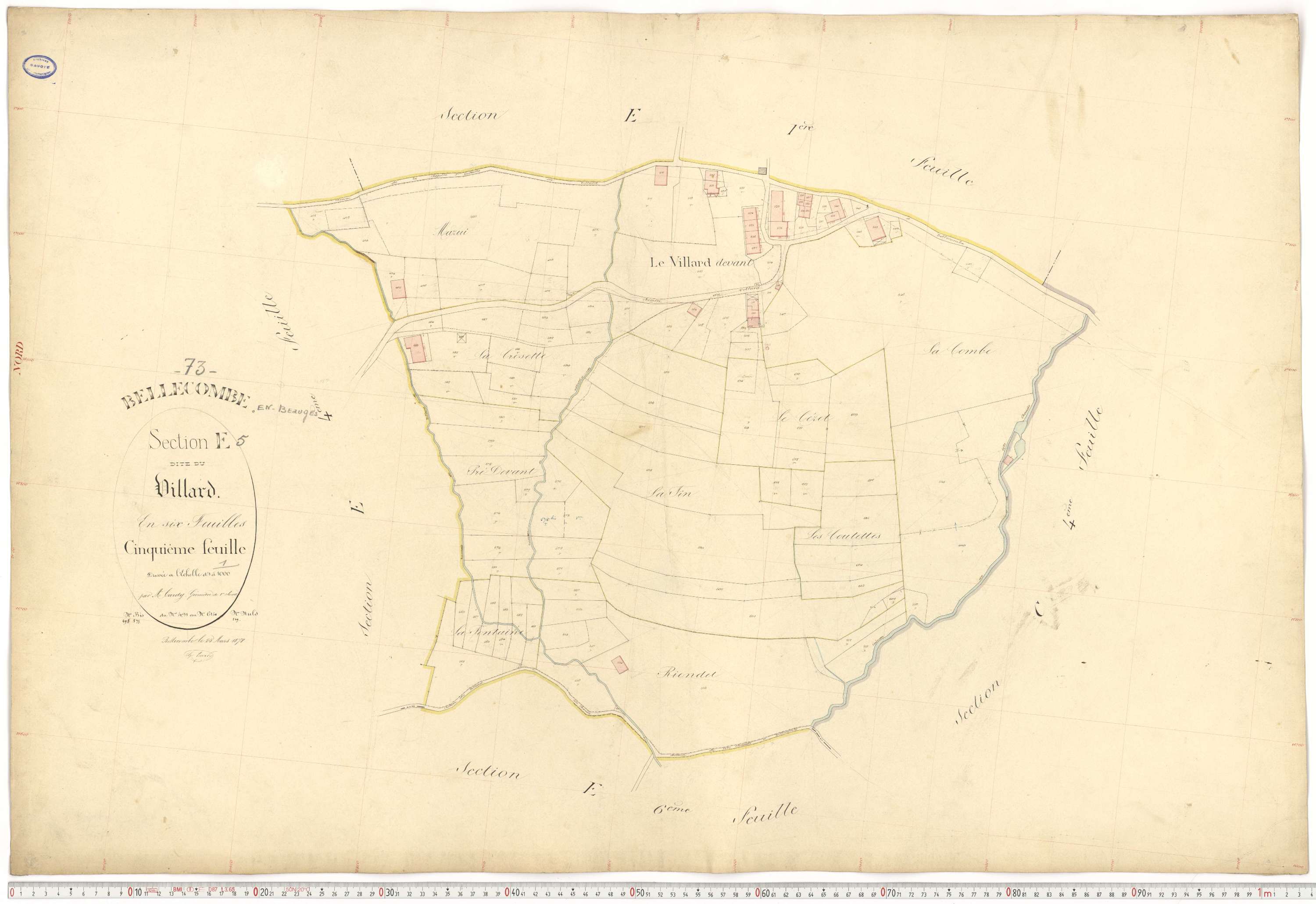 Bellecombe-en-Bauges - Cadastre français (1880).
