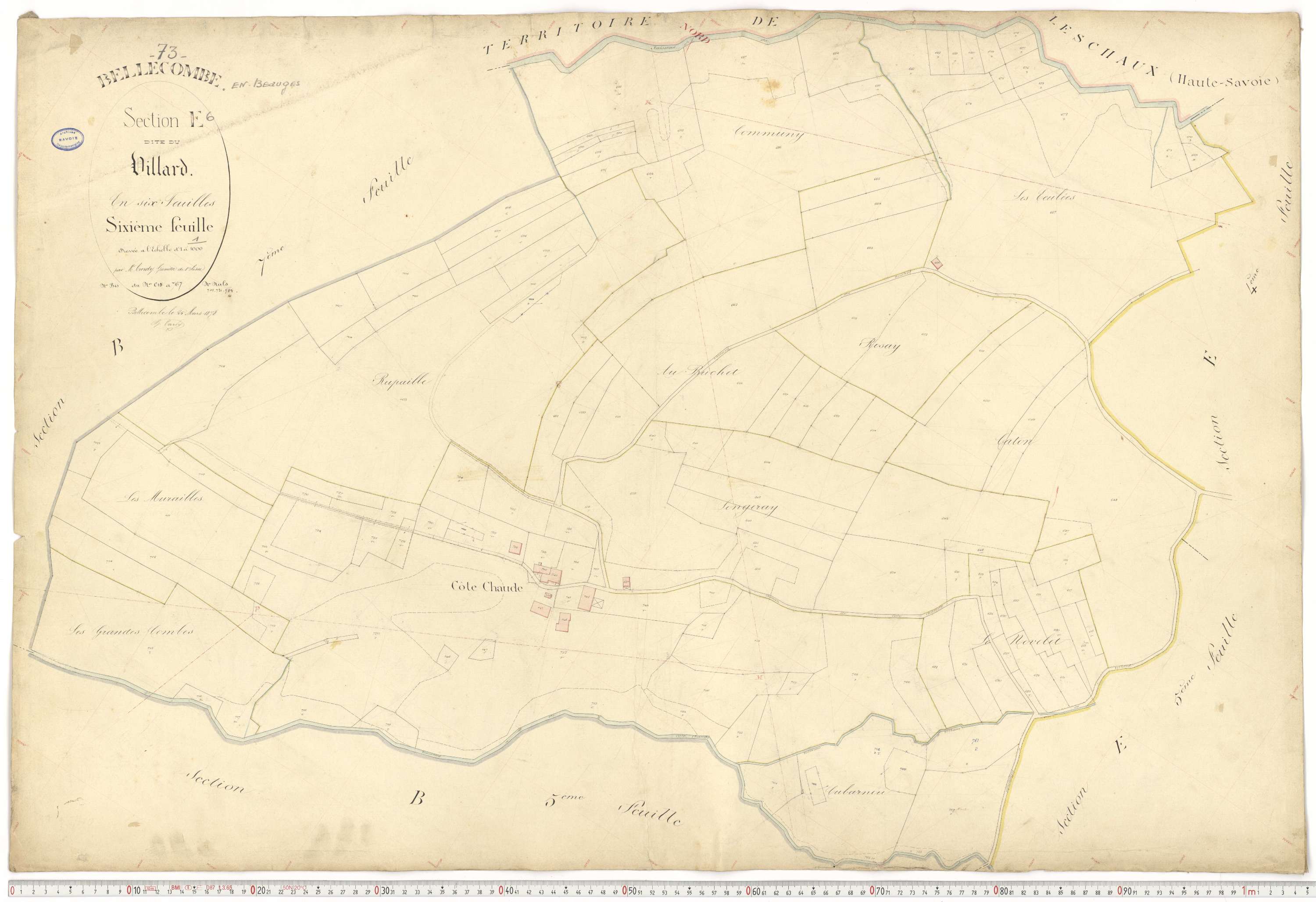 Bellecombe-en-Bauges - Cadastre français (1880).