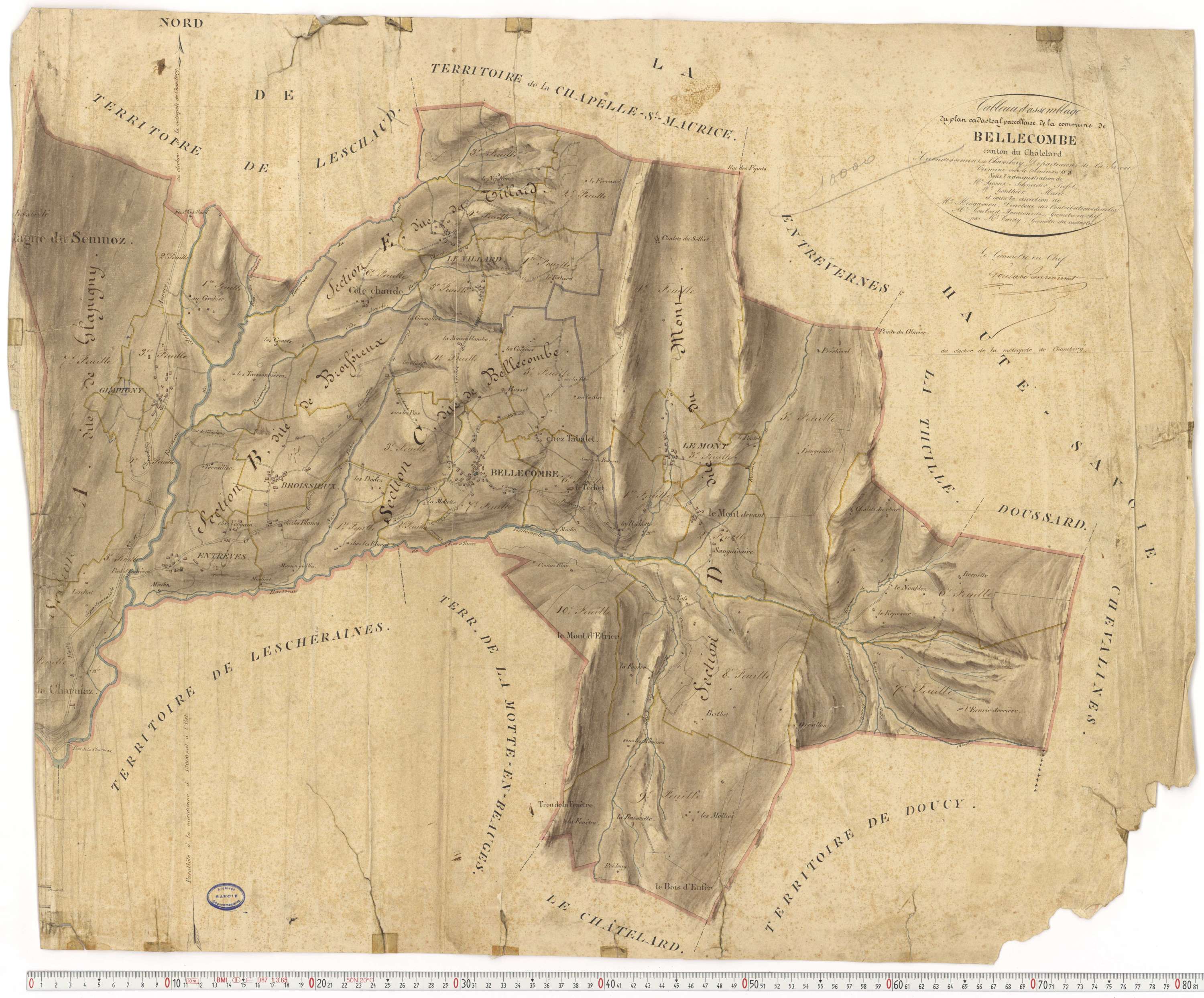 Bellecombe-en-Bauges - Cadastre français (1880).