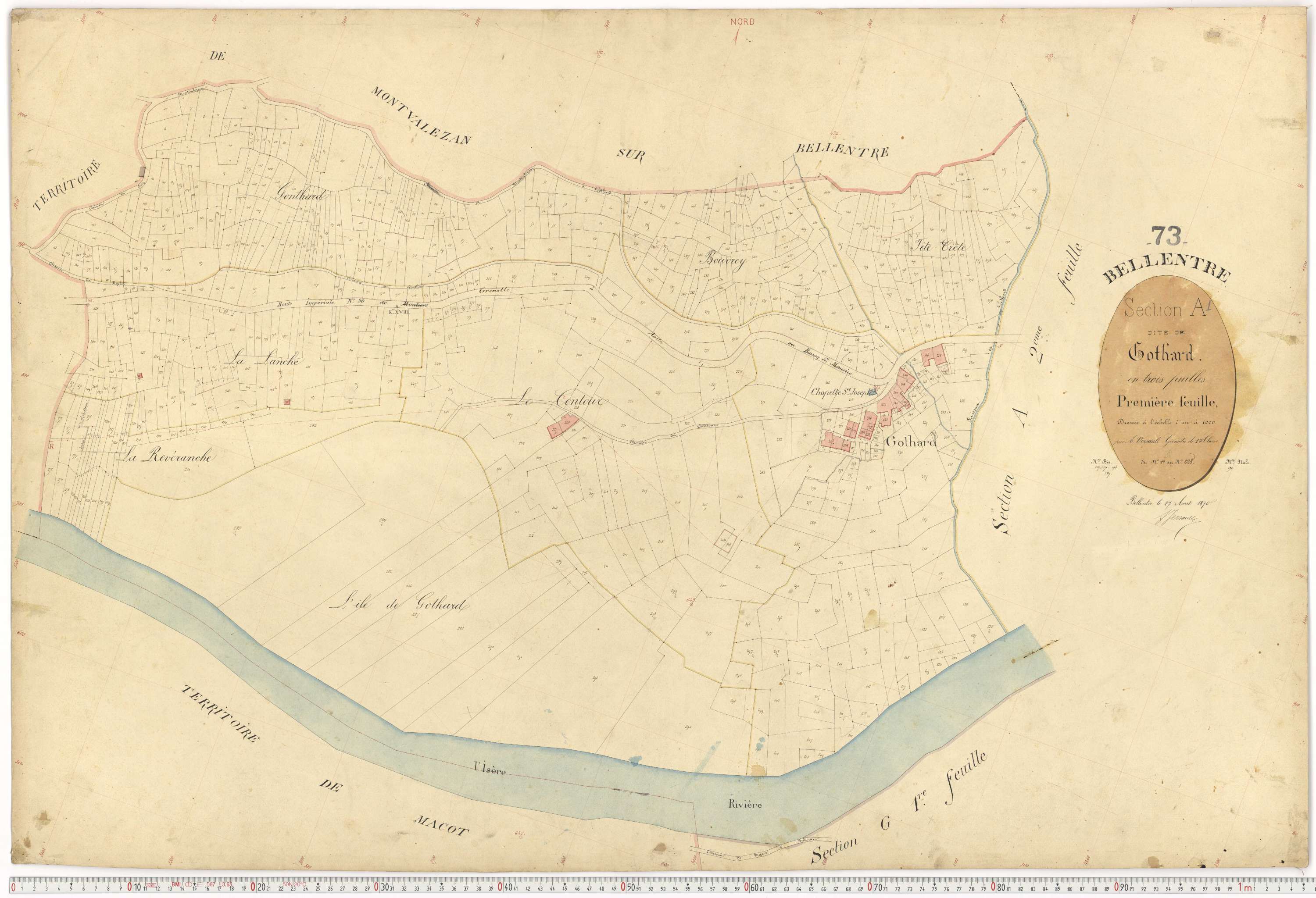 Bellentre - Plans cadastraux du premier cadastre français.