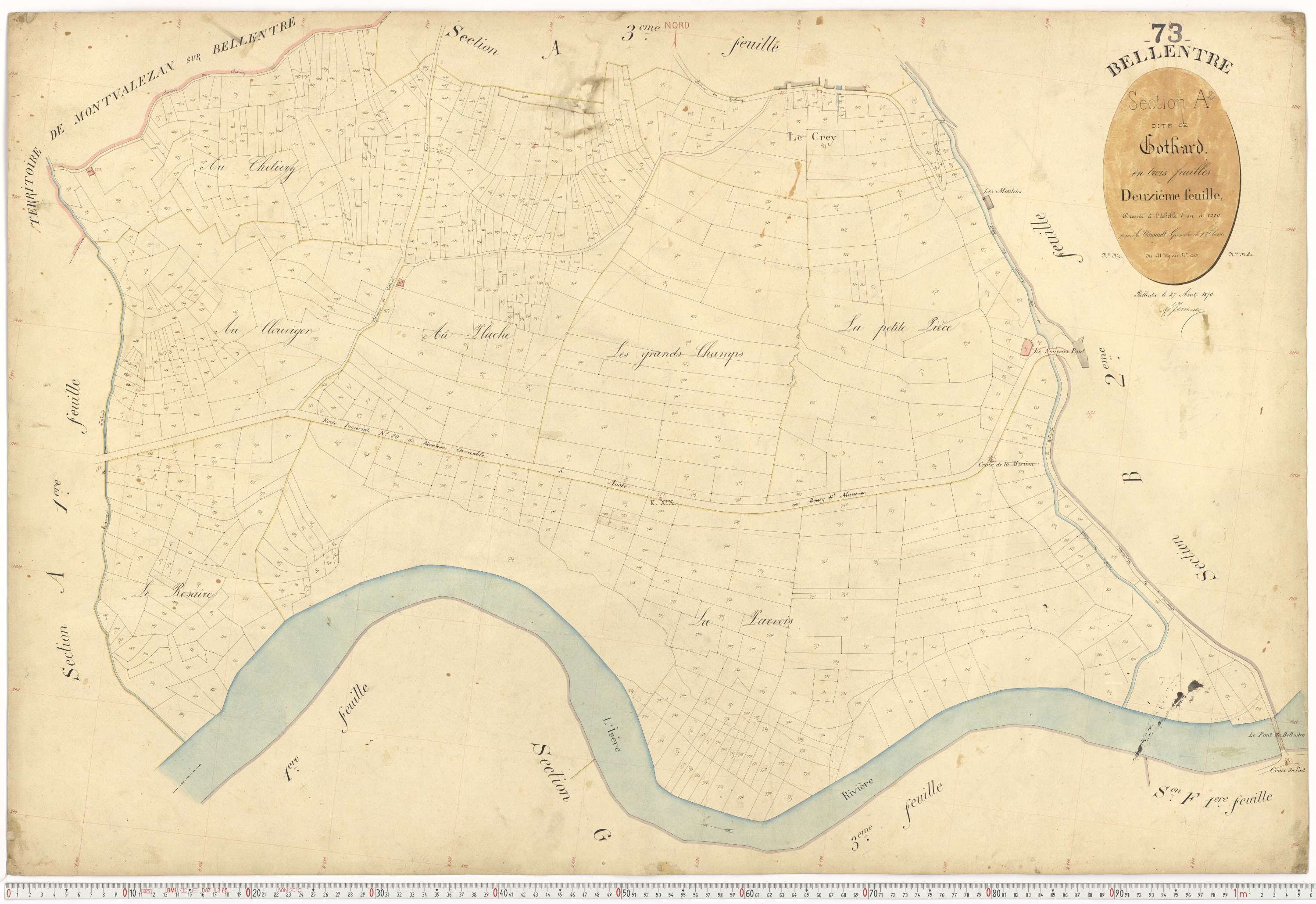 Bellentre - Plans cadastraux du premier cadastre français.