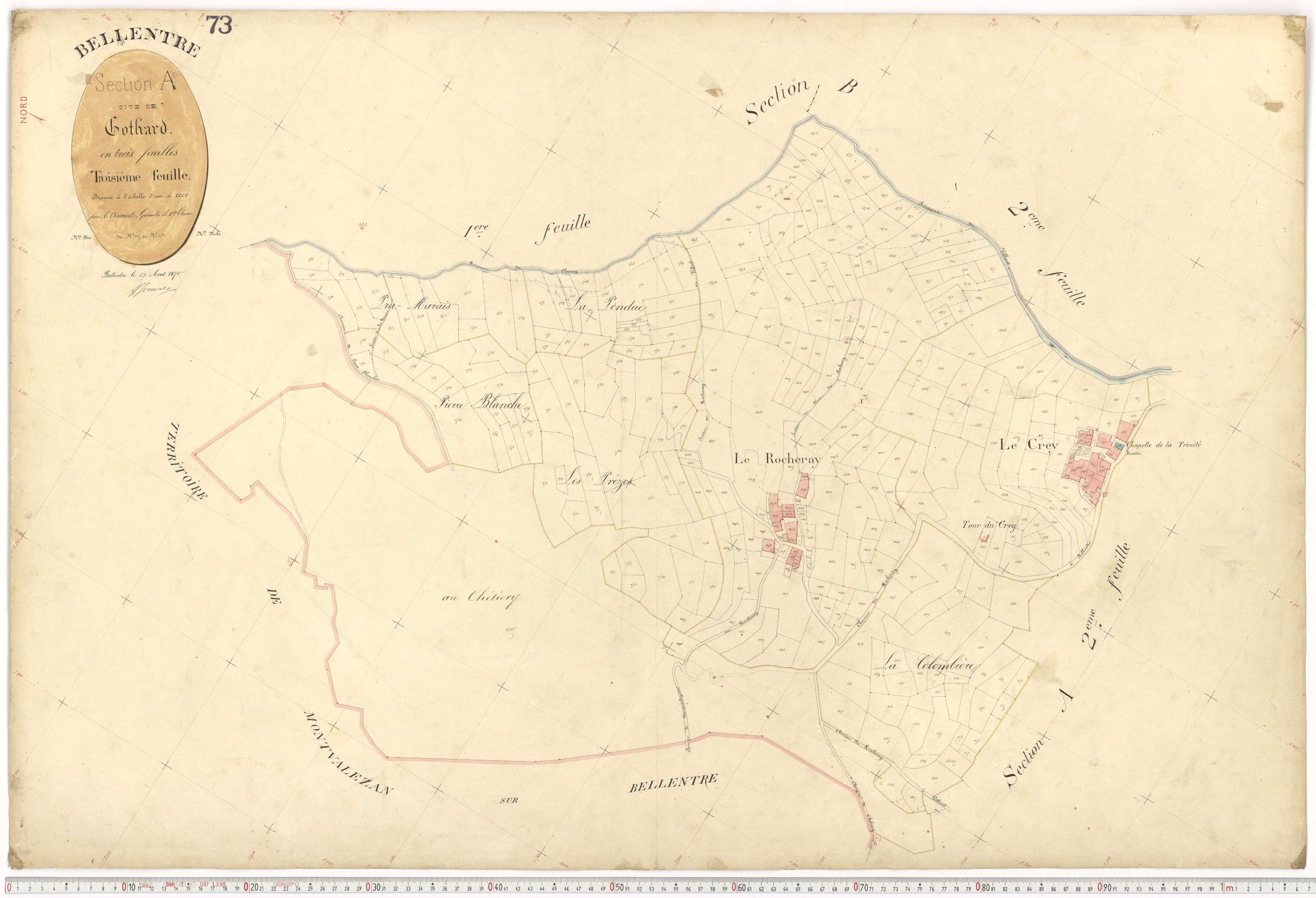 Bellentre - Plans cadastraux du premier cadastre français.