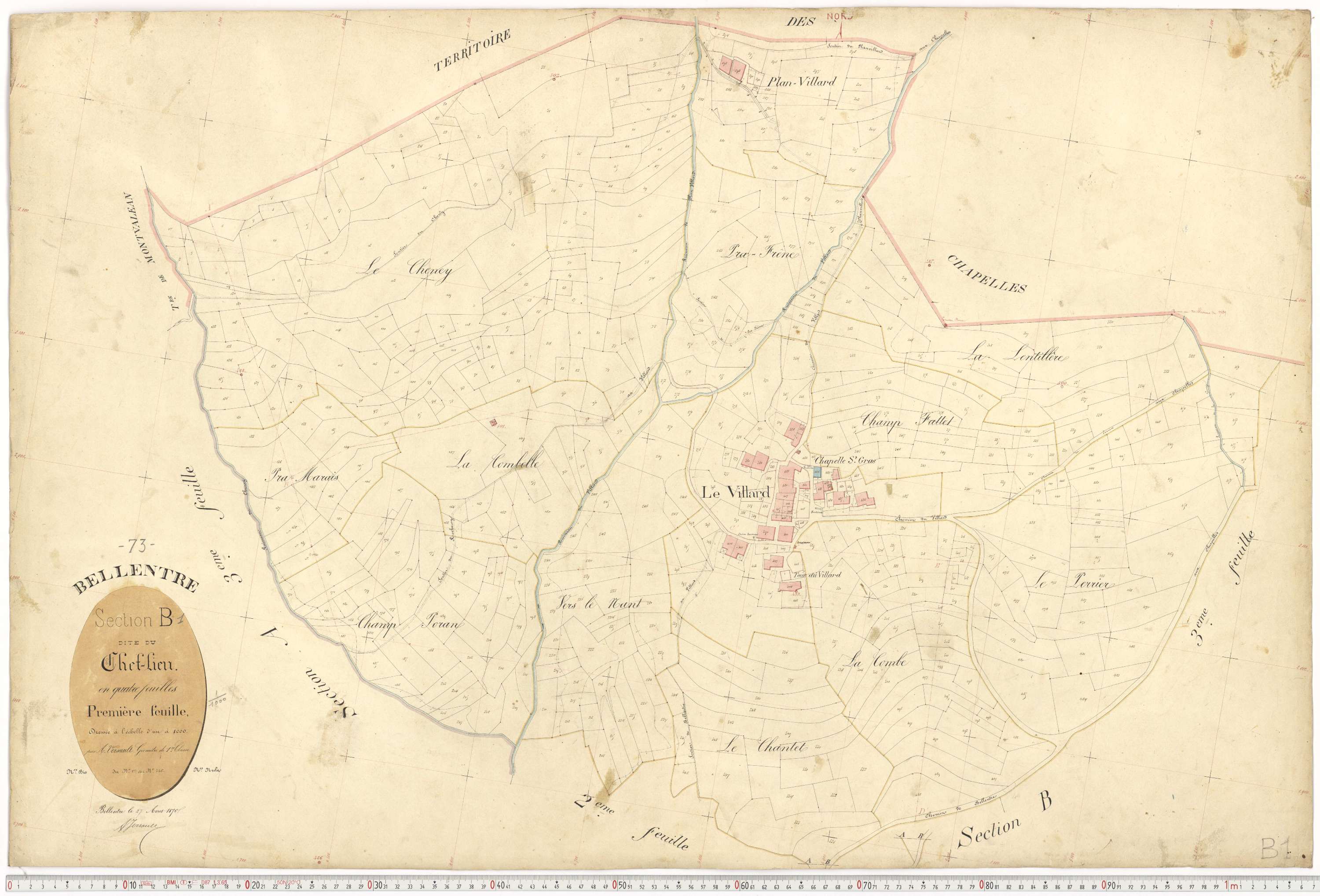 Bellentre - Plans cadastraux du premier cadastre français.