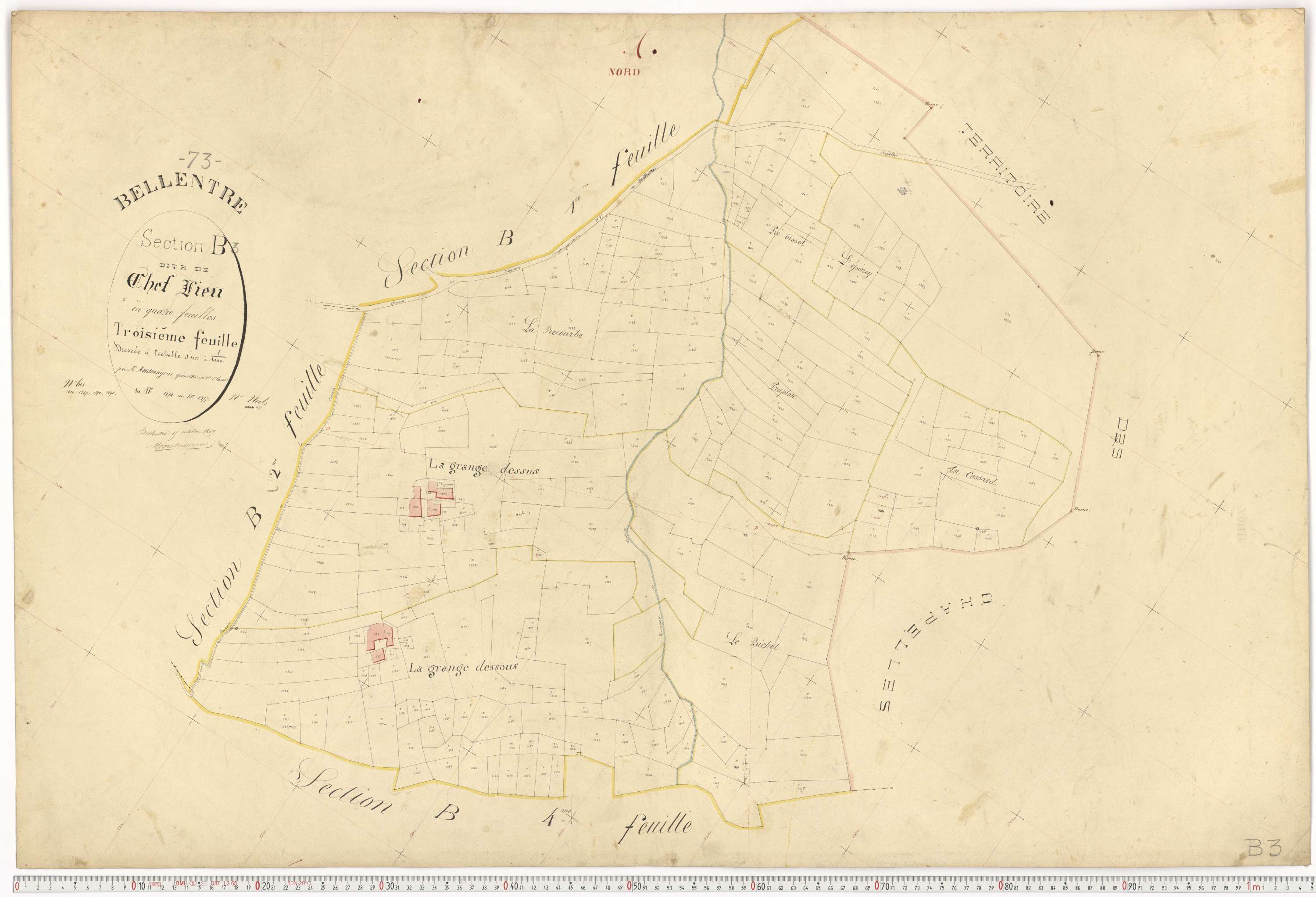 Bellentre - Plans cadastraux du premier cadastre français.