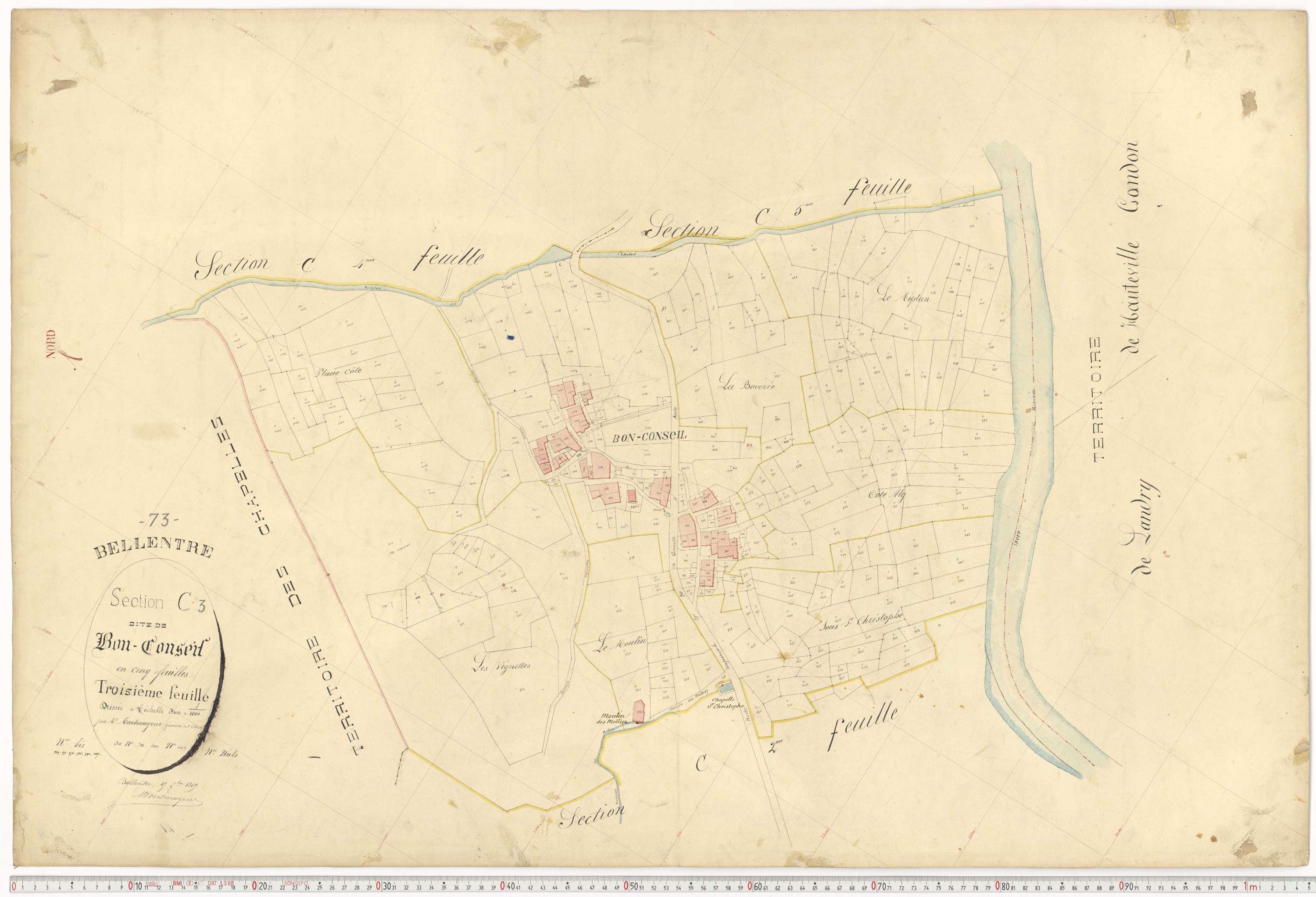 Bellentre - Plans cadastraux du premier cadastre français.