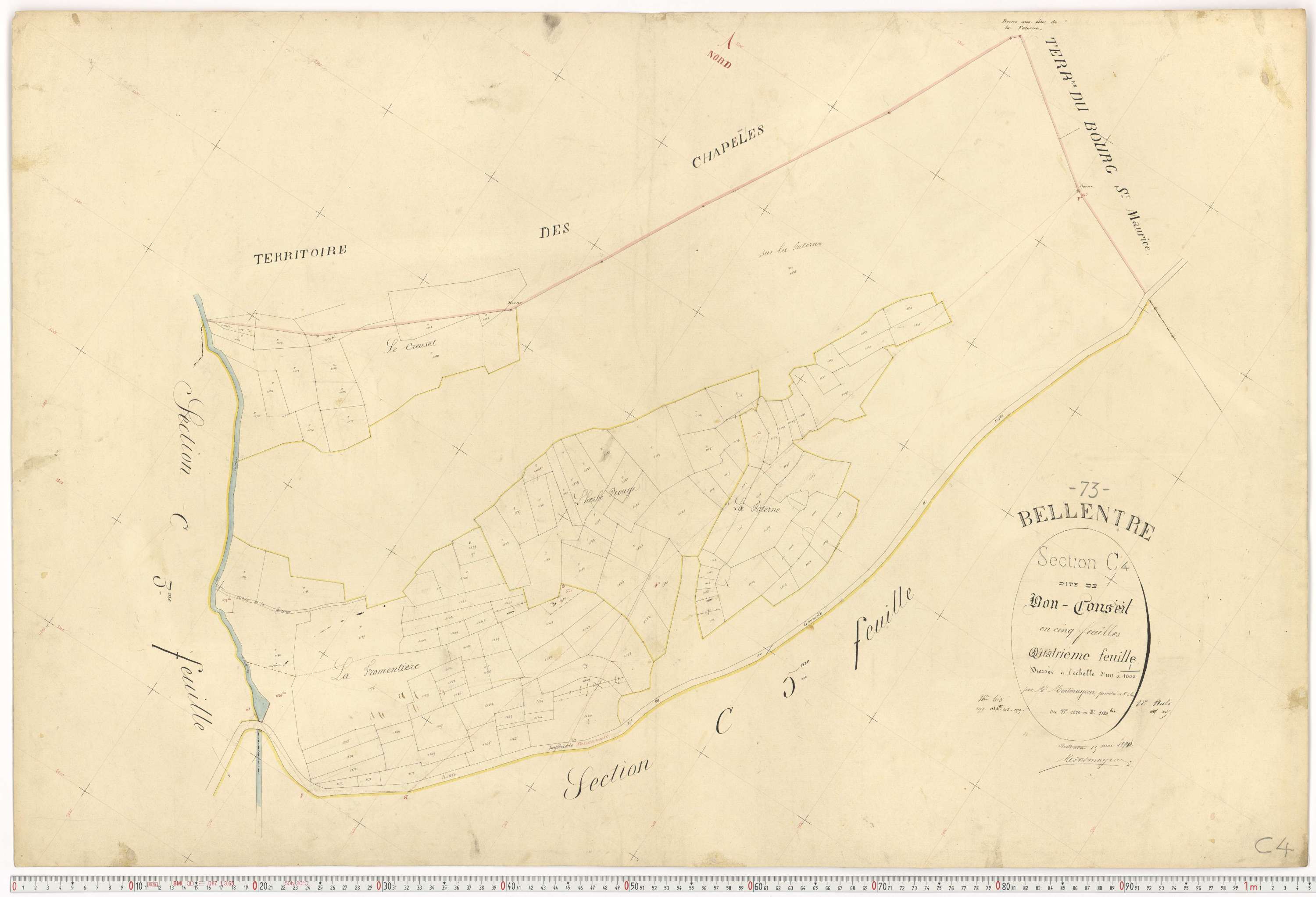Bellentre - Plans cadastraux du premier cadastre français.