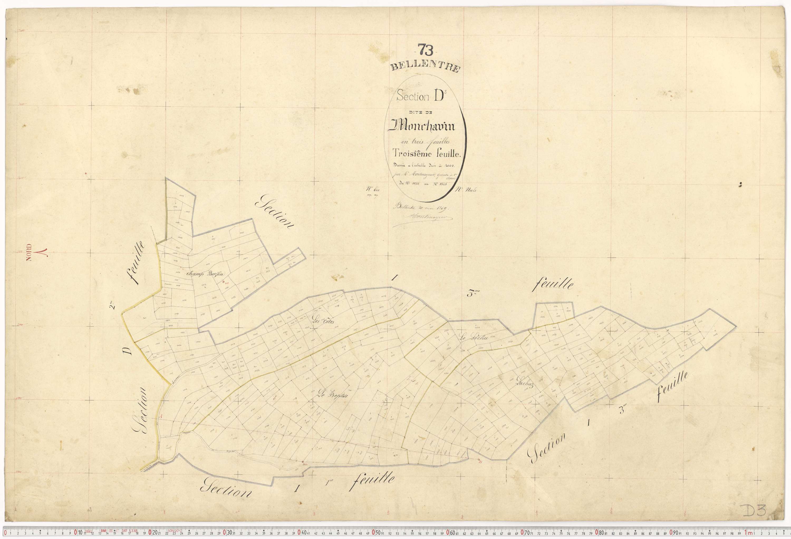 Bellentre - Plans cadastraux du premier cadastre français.