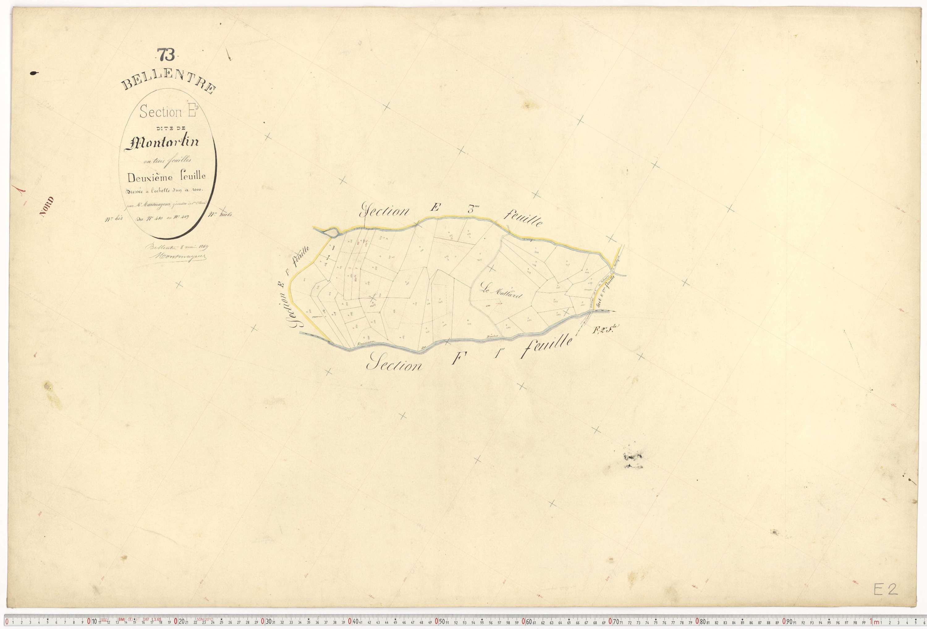 Bellentre - Plans cadastraux du premier cadastre français.