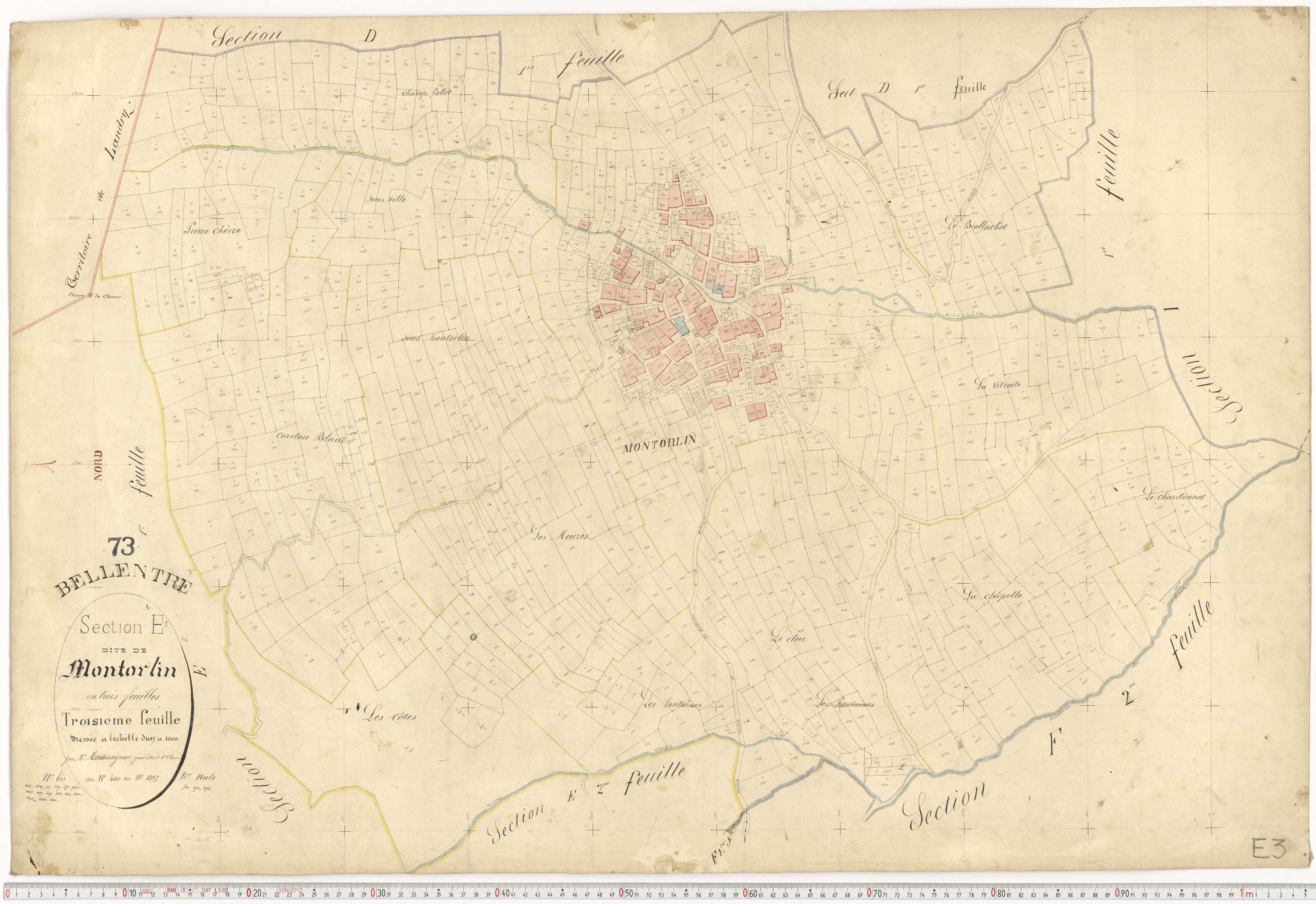 Bellentre - Plans cadastraux du premier cadastre français.