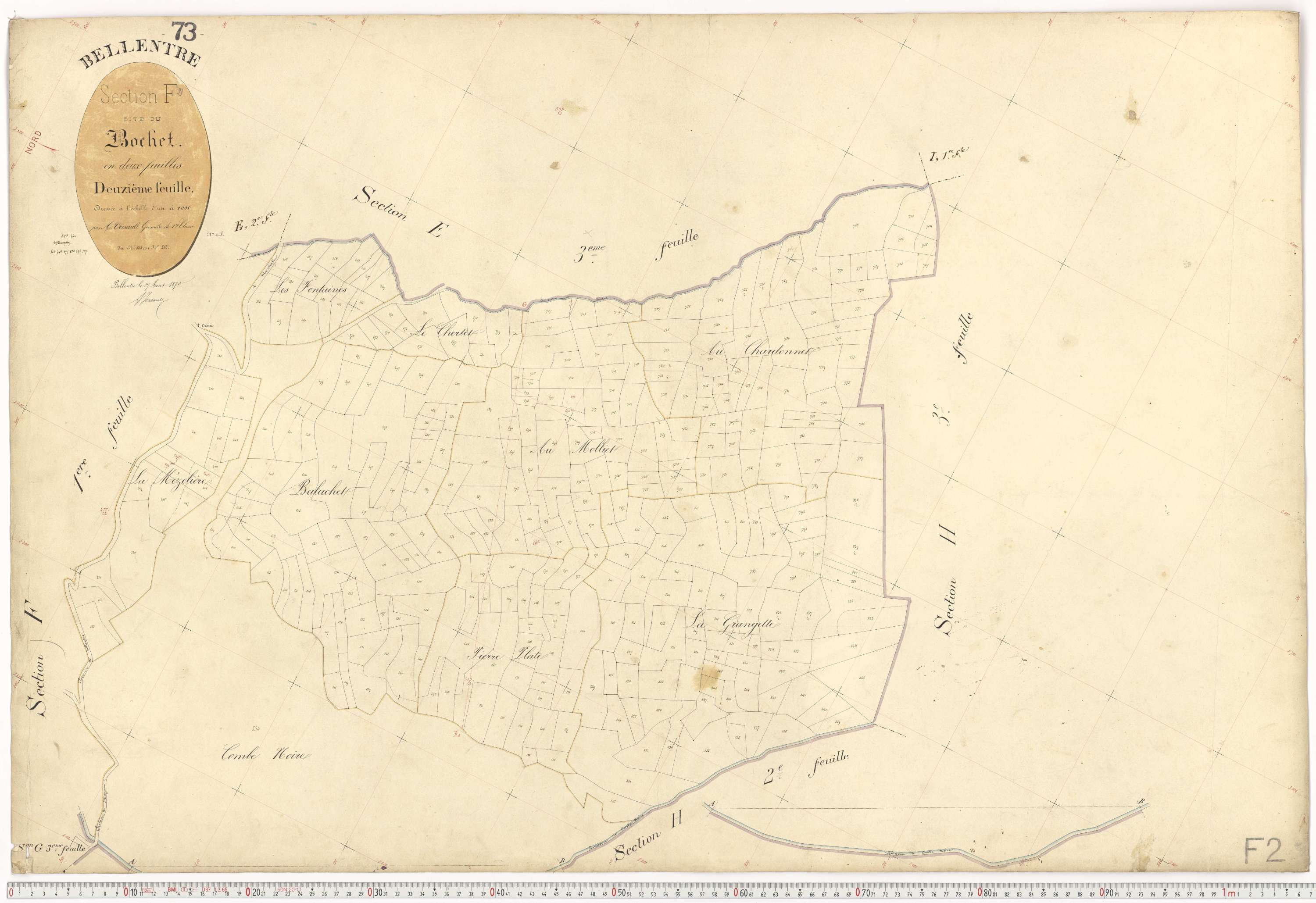Bellentre - Plans cadastraux du premier cadastre français.
