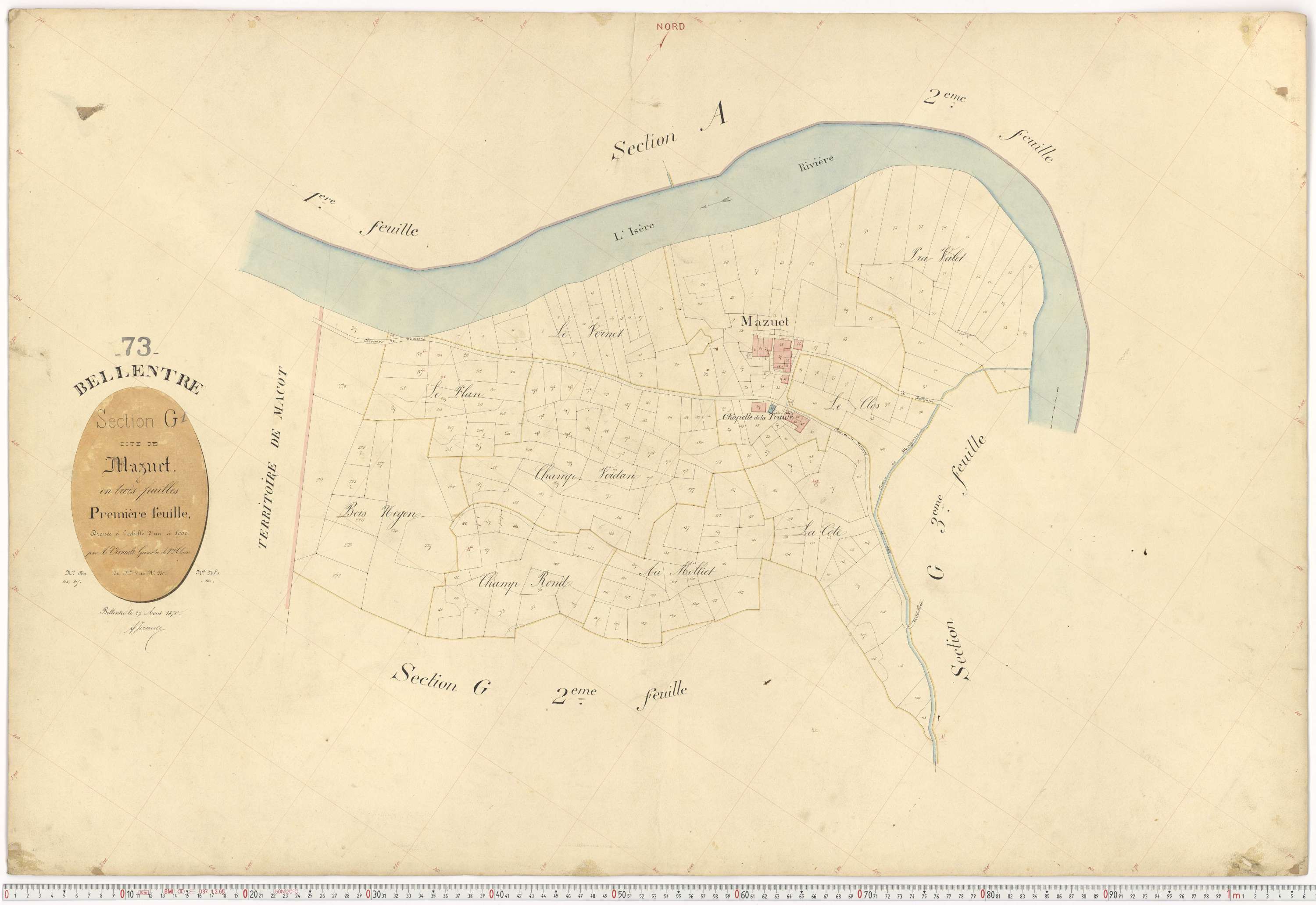 Bellentre - Plans cadastraux du premier cadastre français.