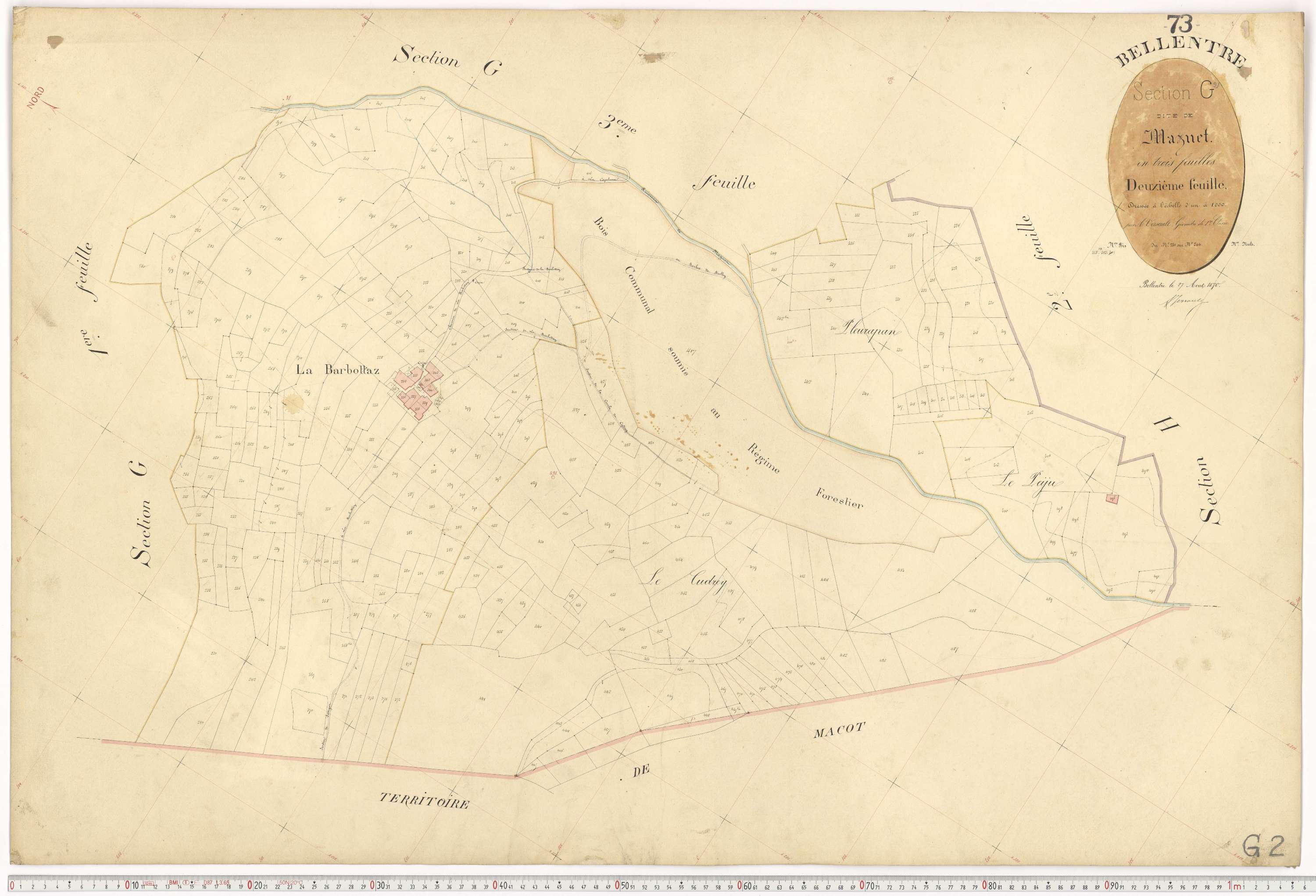 Bellentre - Plans cadastraux du premier cadastre français.